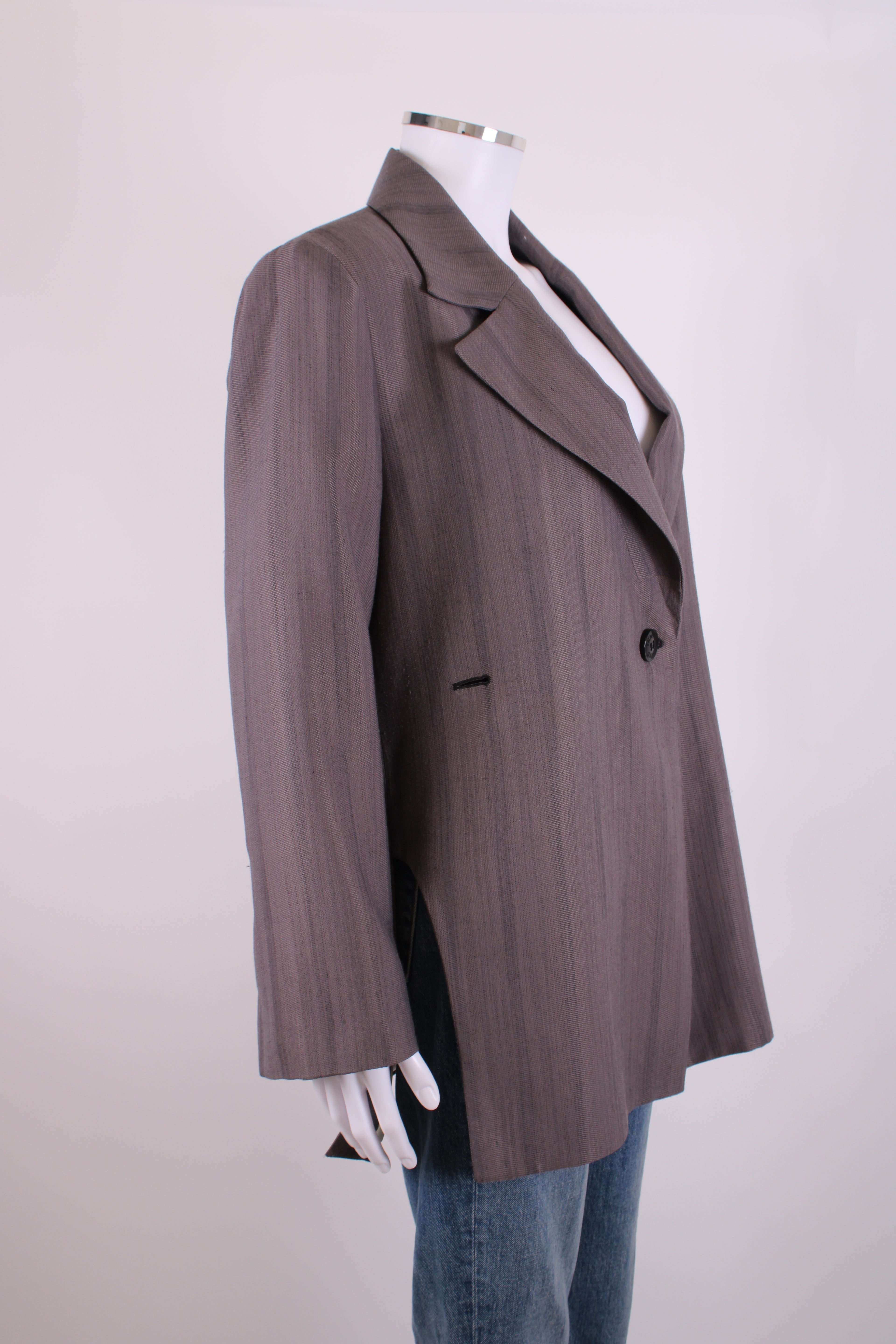 Ganni High Side Slit Blazer Grey 6