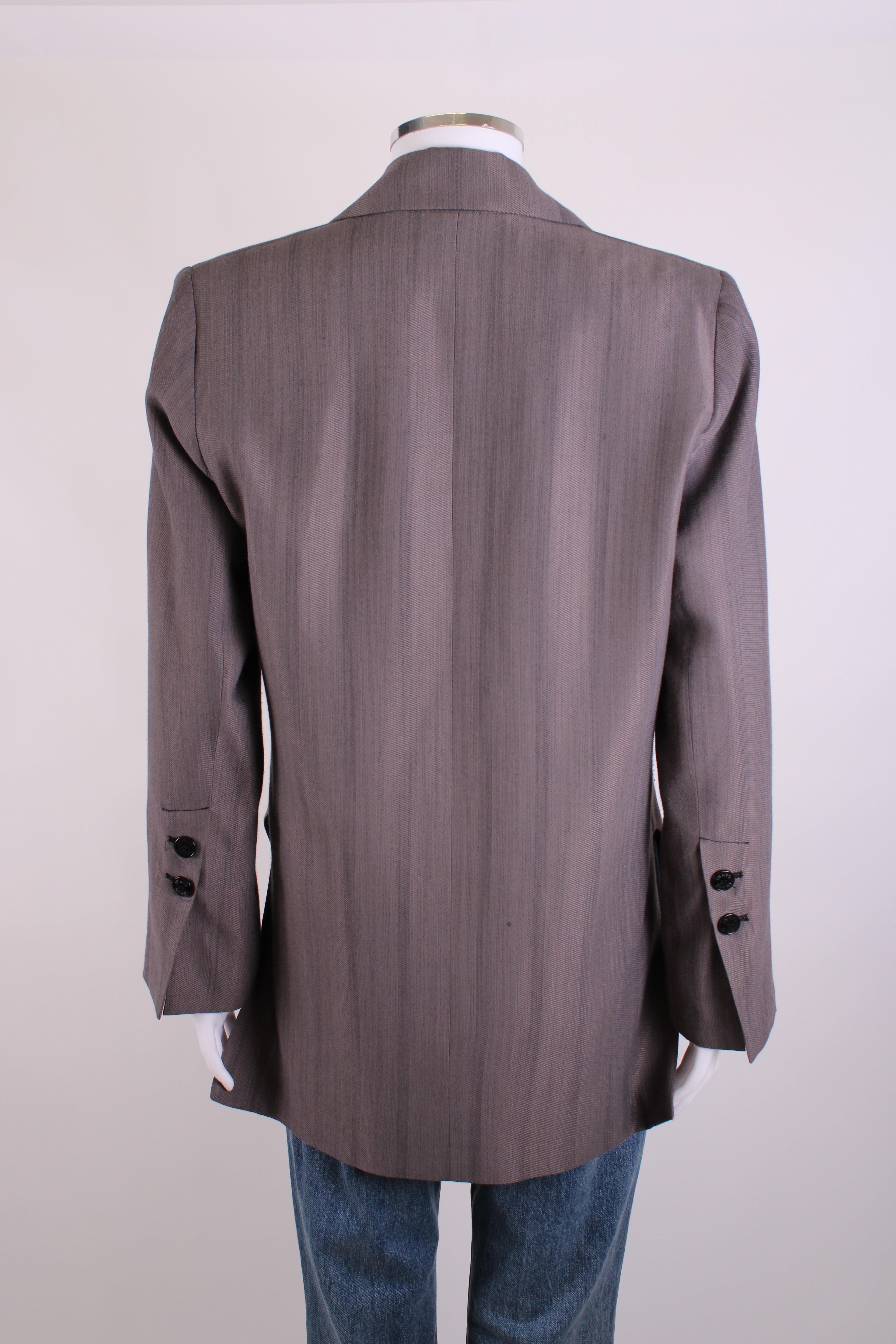 Ganni High Side Slit Blazer Grey 6