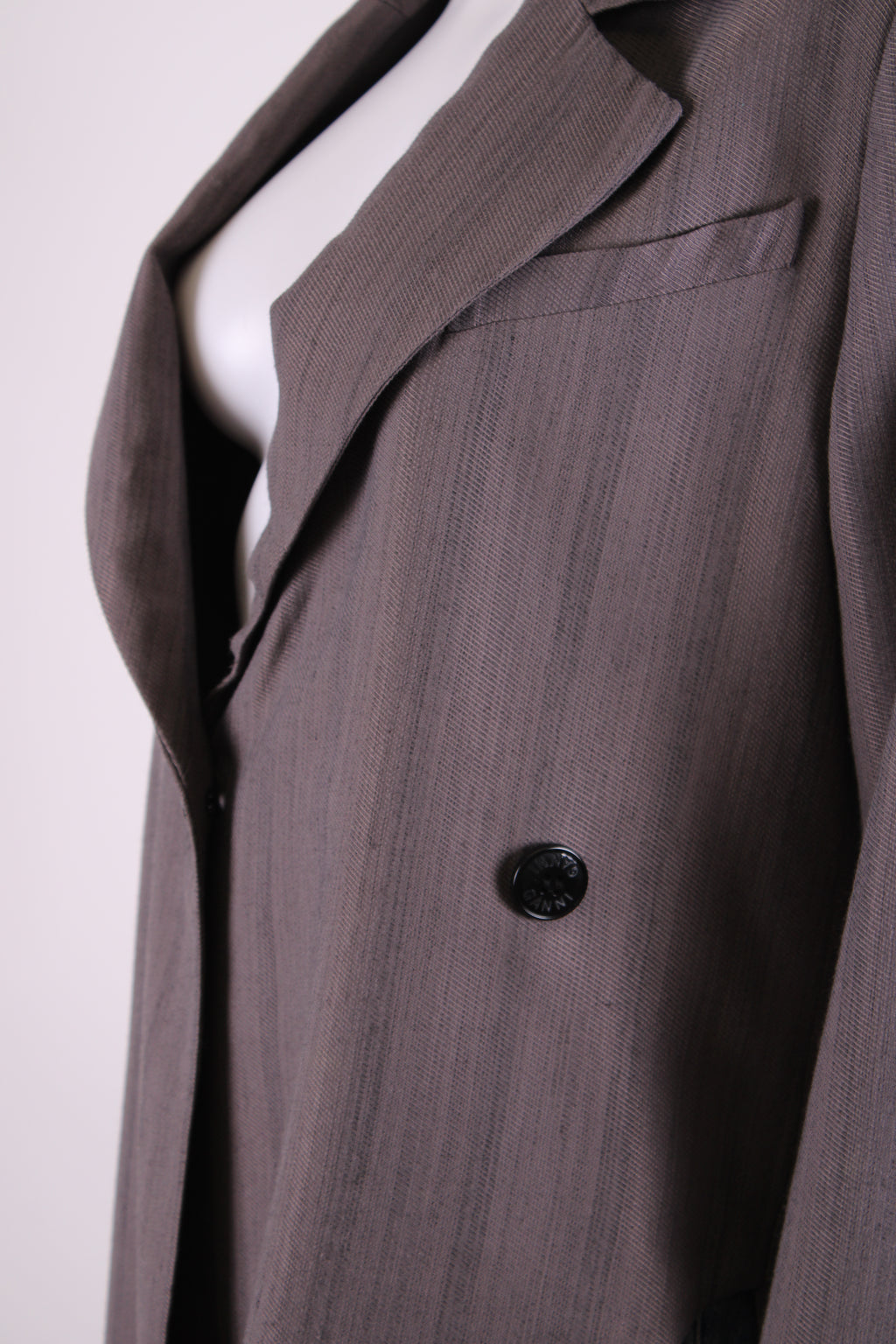 Ganni High Side Slit Blazer Grey 6