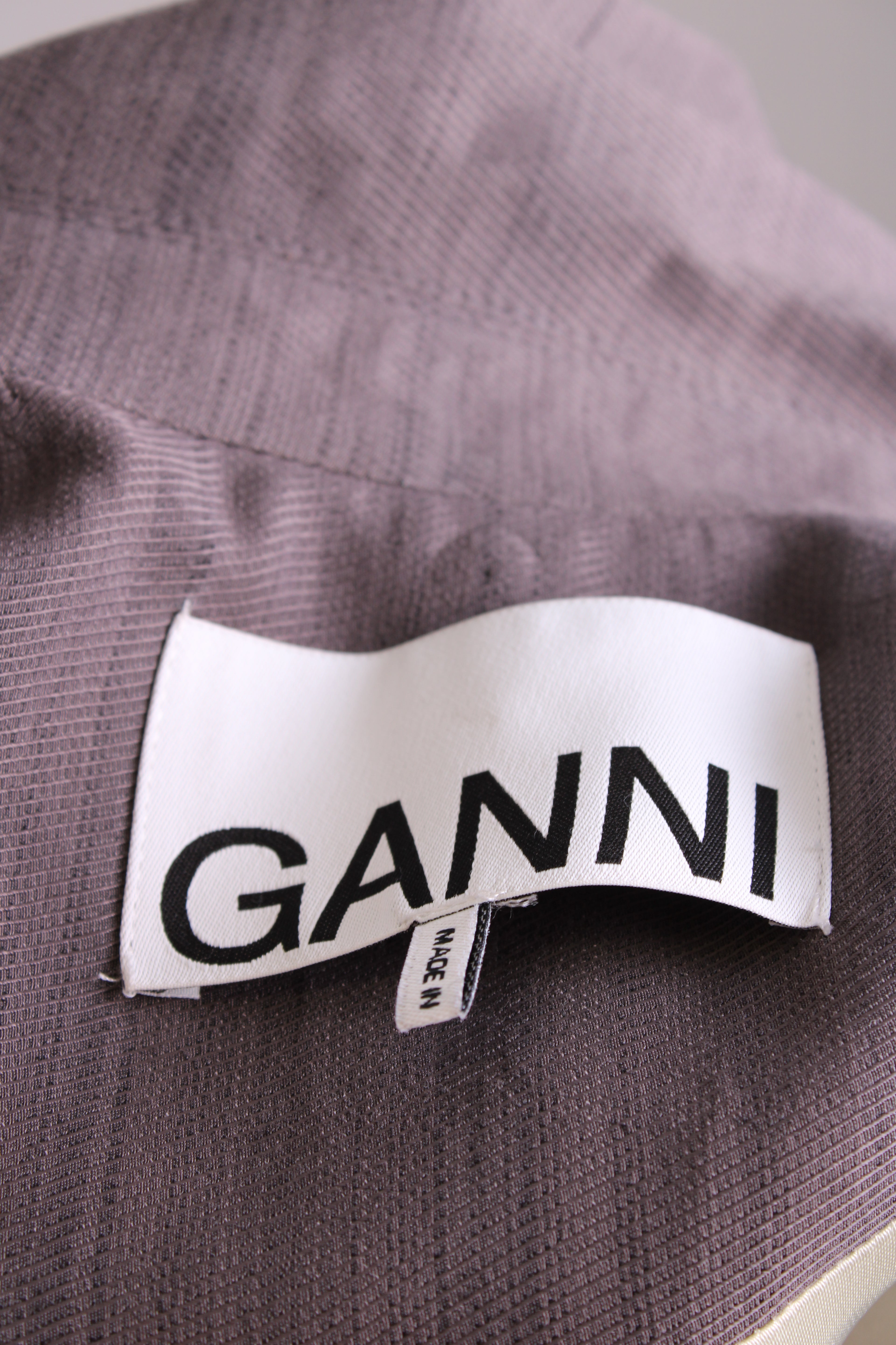 Ganni High Side Slit Blazer Grey 6