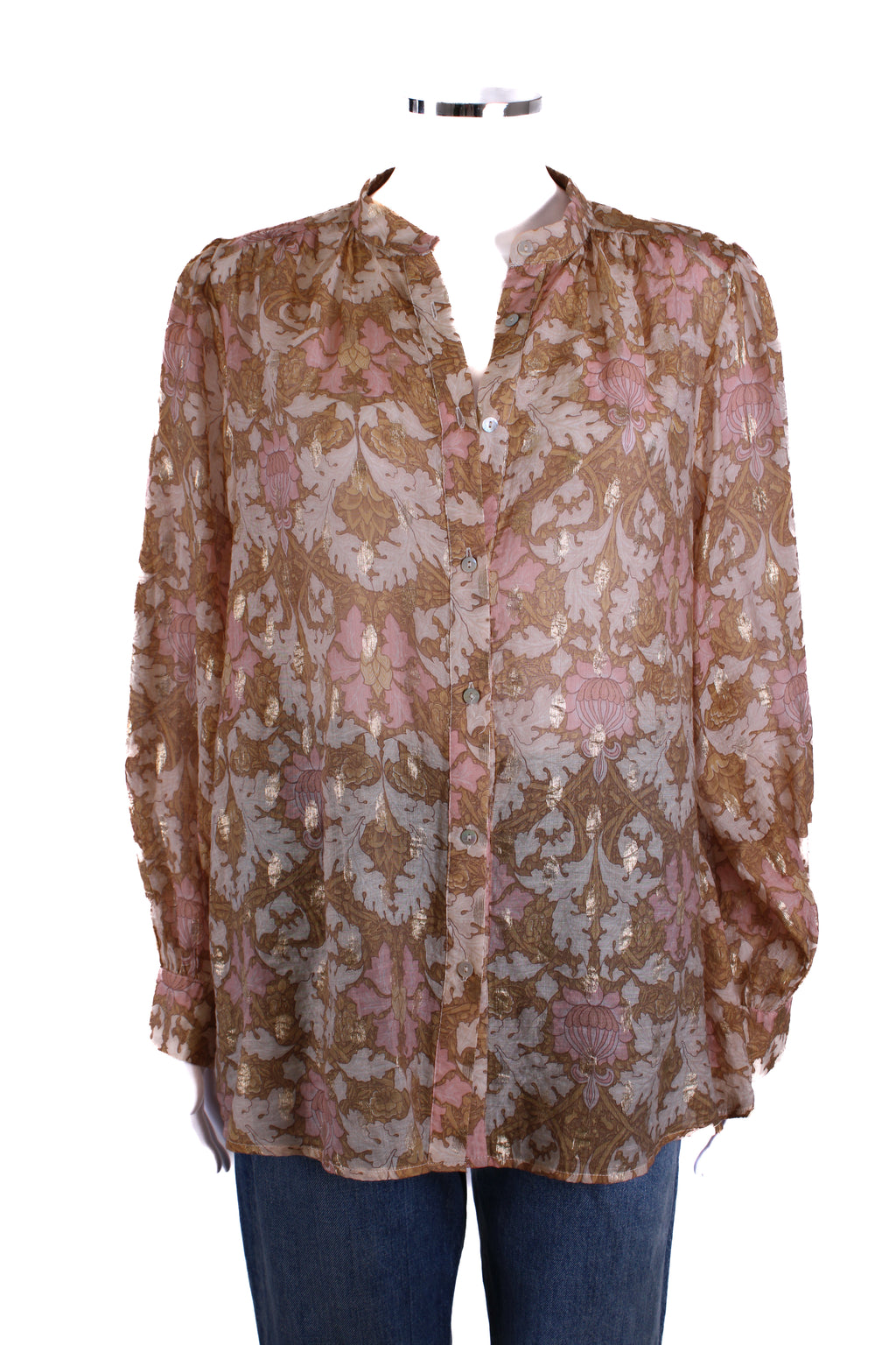 Sofie Schnoor L/S Print Blouse Mustard/ Pink S