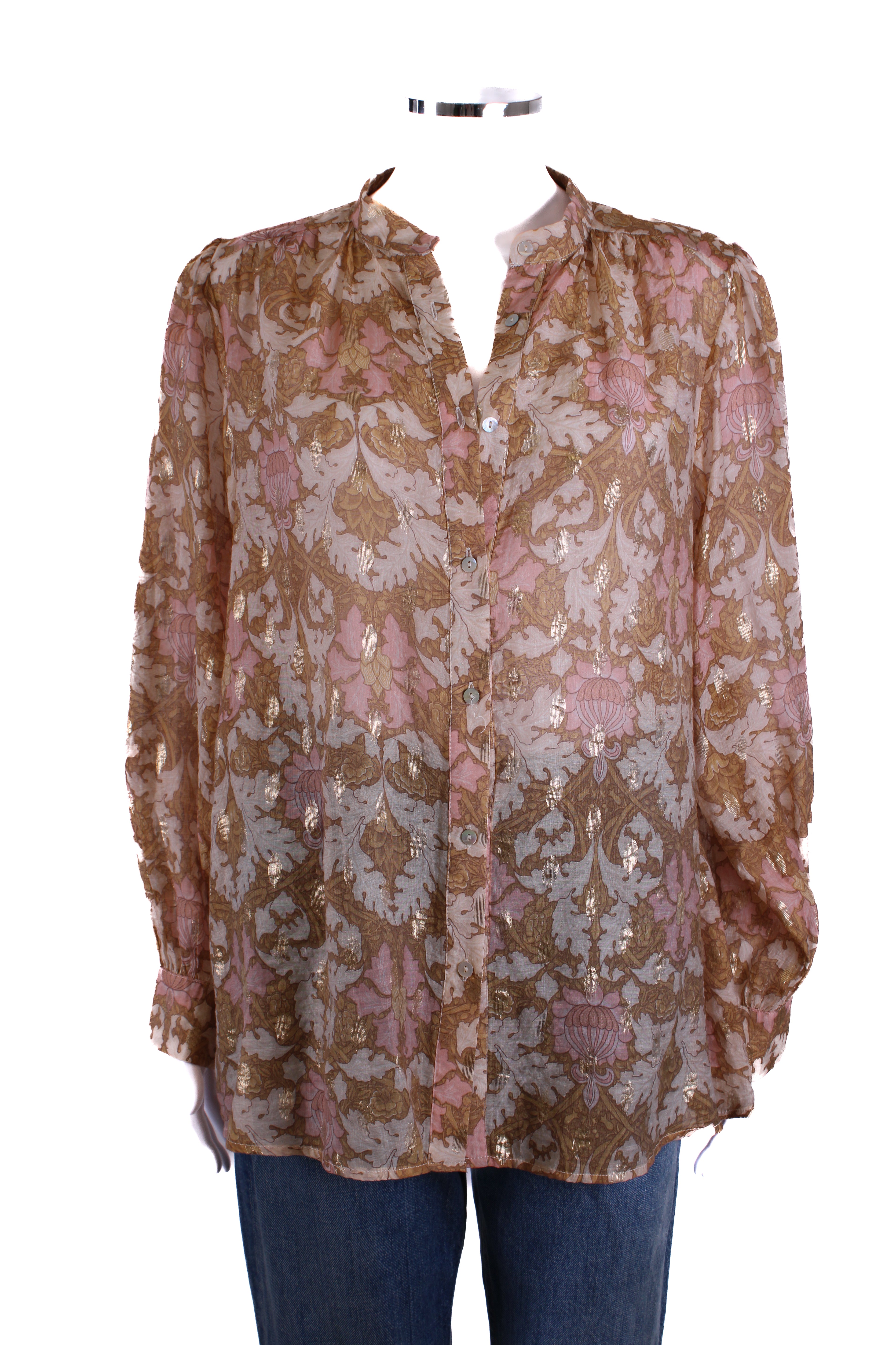 Sofie Schnoor L/S Print Blouse Mustard/ Pink S