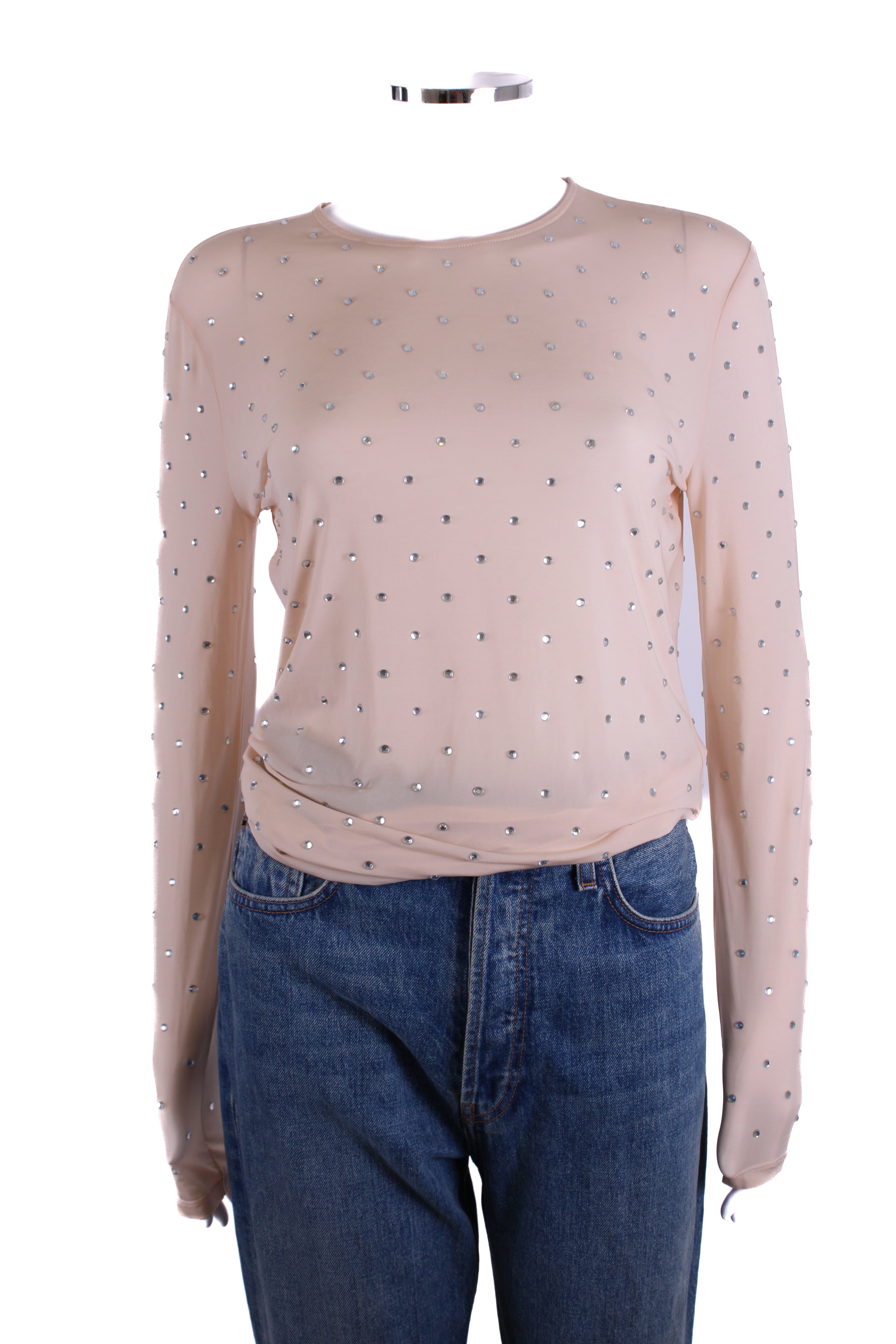 Paco Rabanne Mesh Diamante Top Nude 40