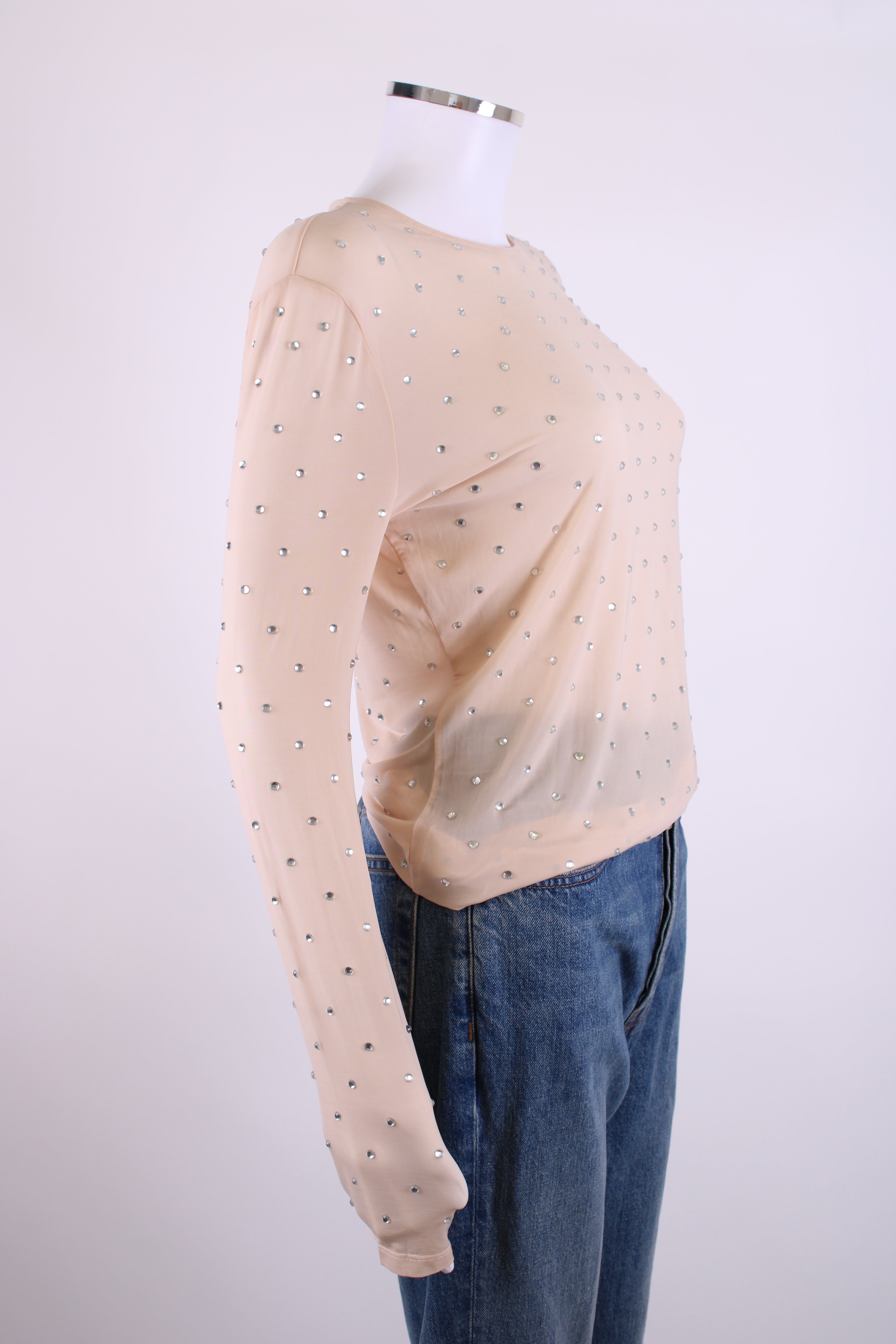 Paco Rabanne Mesh Diamante Top Nude 40