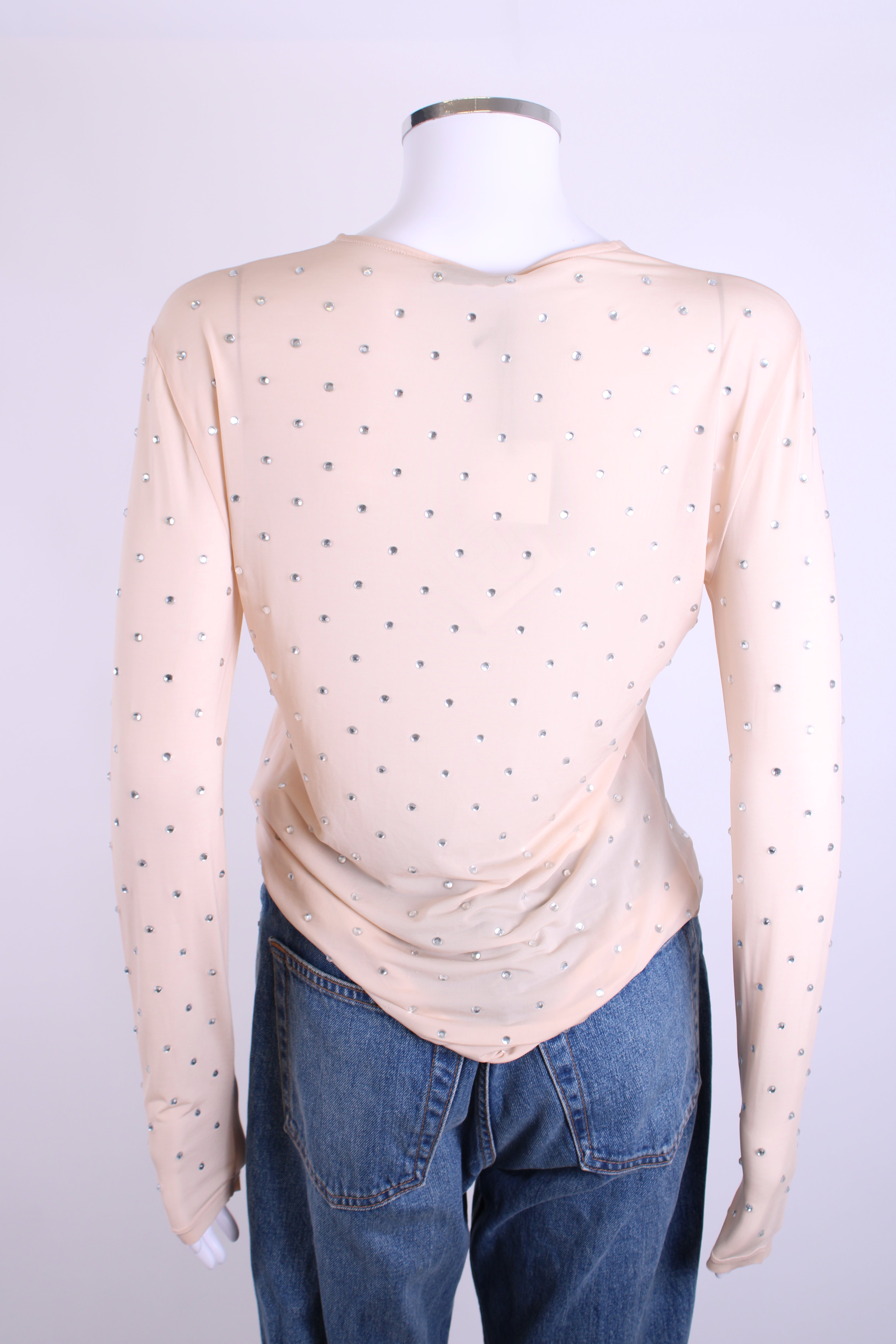Paco Rabanne Mesh Diamante Top Nude 40