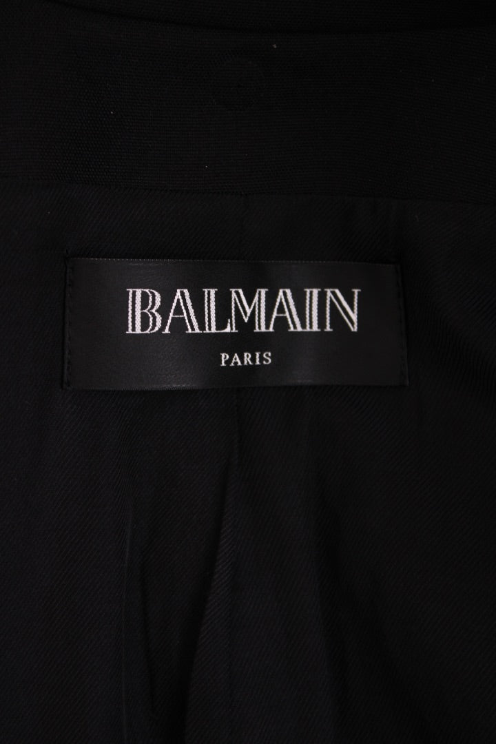 Balmain Gold Button Blazer Black 10
