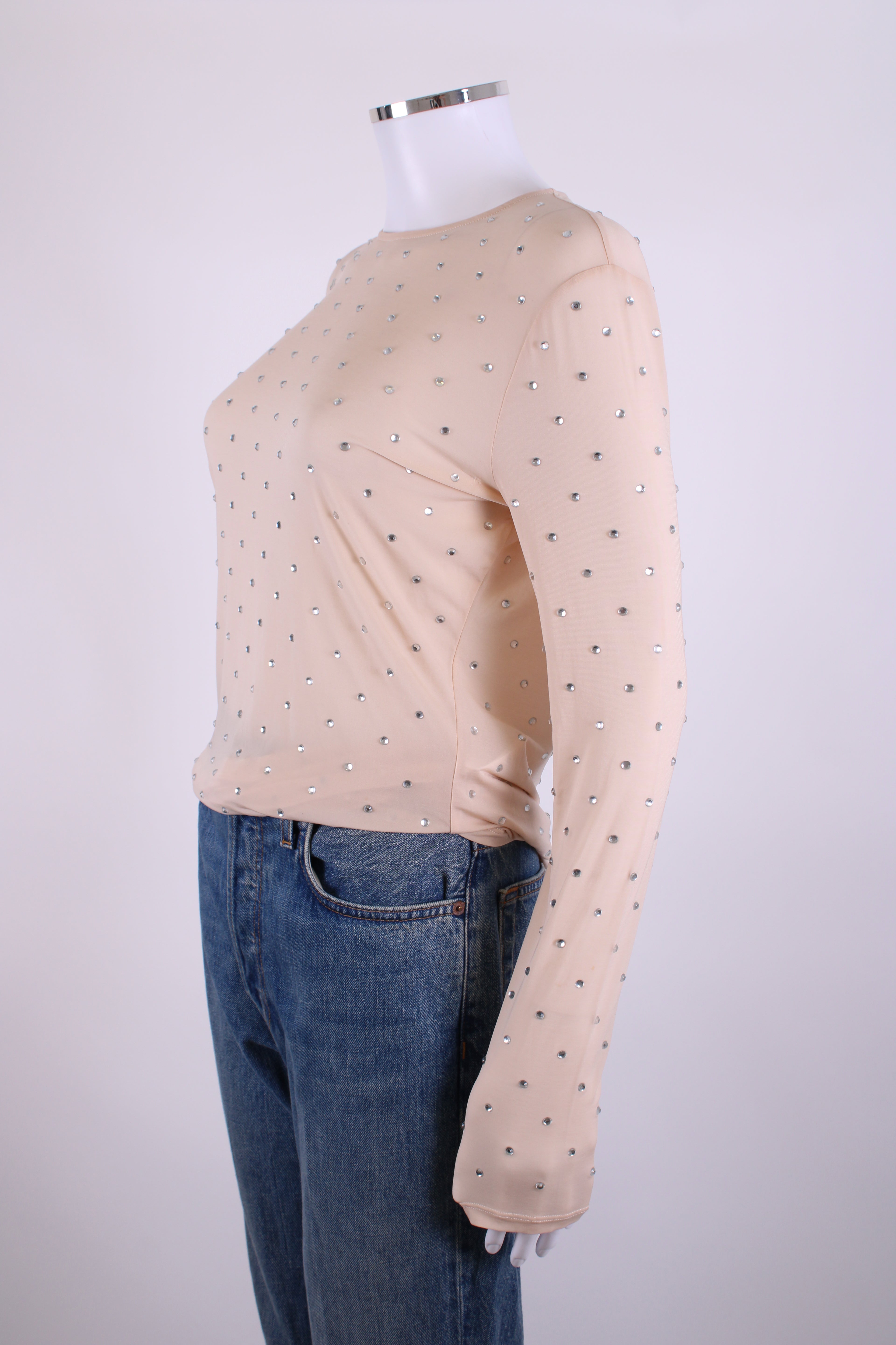 Paco Rabanne Mesh Diamante Top Nude 40