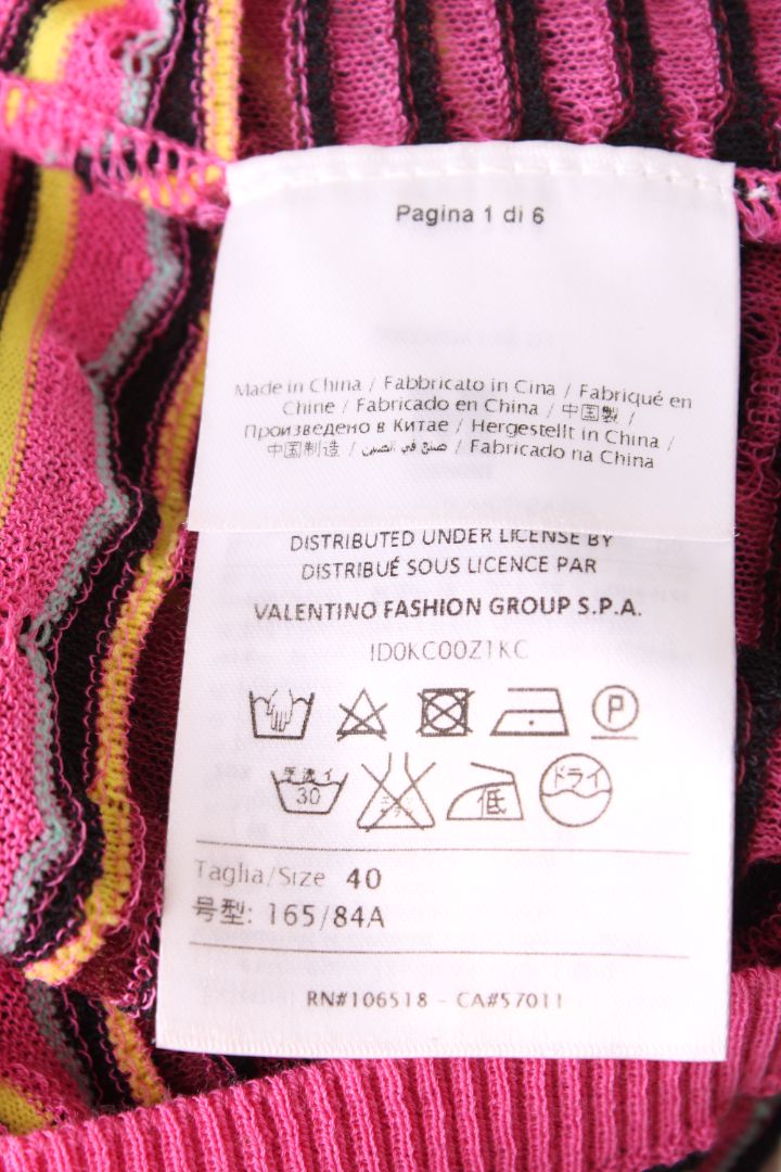 M Missoni S/S Knit Top Pink/ Black S