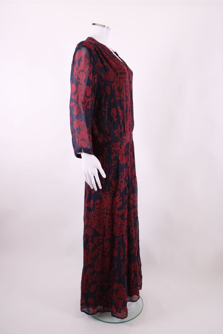 BA&SH Blake Maxi Dress Burgundy & Navy L