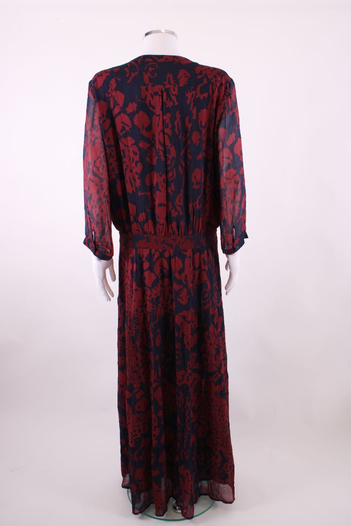 BA&SH Blake Maxi Dress Burgundy & Navy L