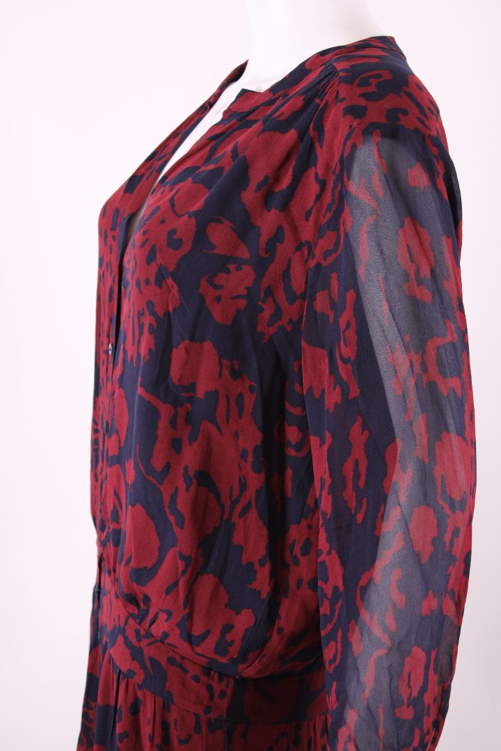 BA&SH Blake Maxi Dress Burgundy & Navy L