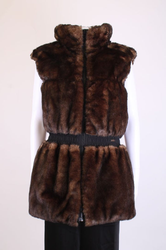 Junior Galtier Faux Fur Reversible Gilet Black/ Brown S - AGE16