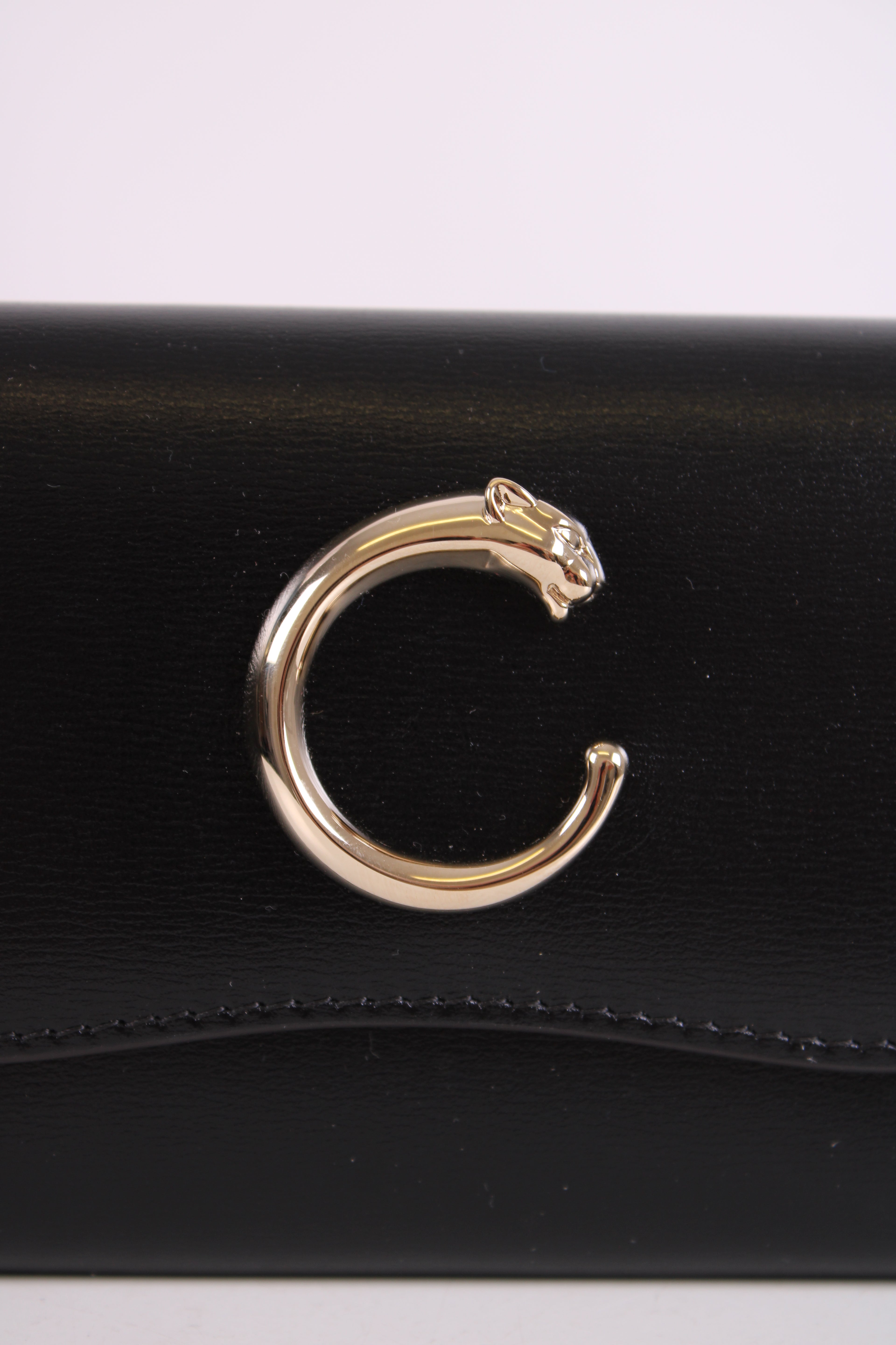 Cartier Panthera Mini Leather Purse Black