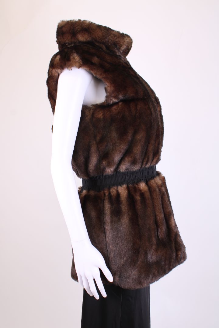 Junior Galtier Faux Fur Reversible Gilet Black/ Brown S - AGE16