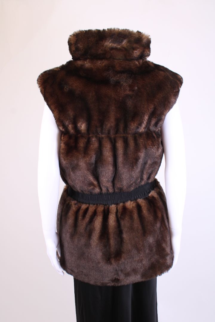 Junior Galtier Faux Fur Reversible Gilet Black/ Brown S - AGE16
