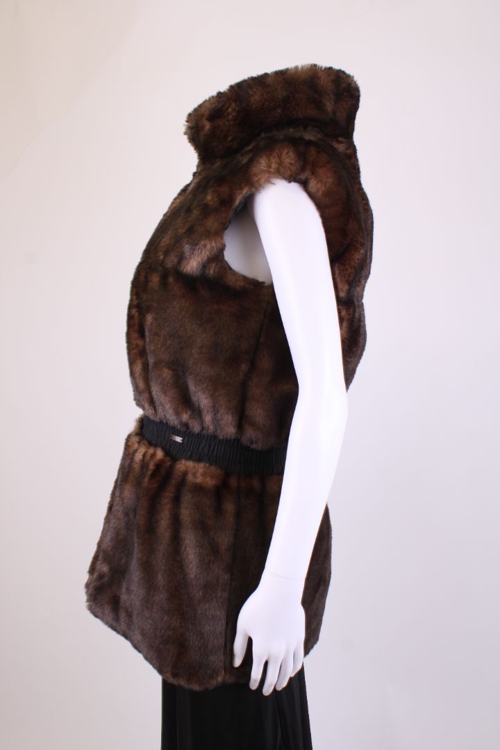 Junior Galtier Faux Fur Reversible Gilet Black/ Brown S - AGE16