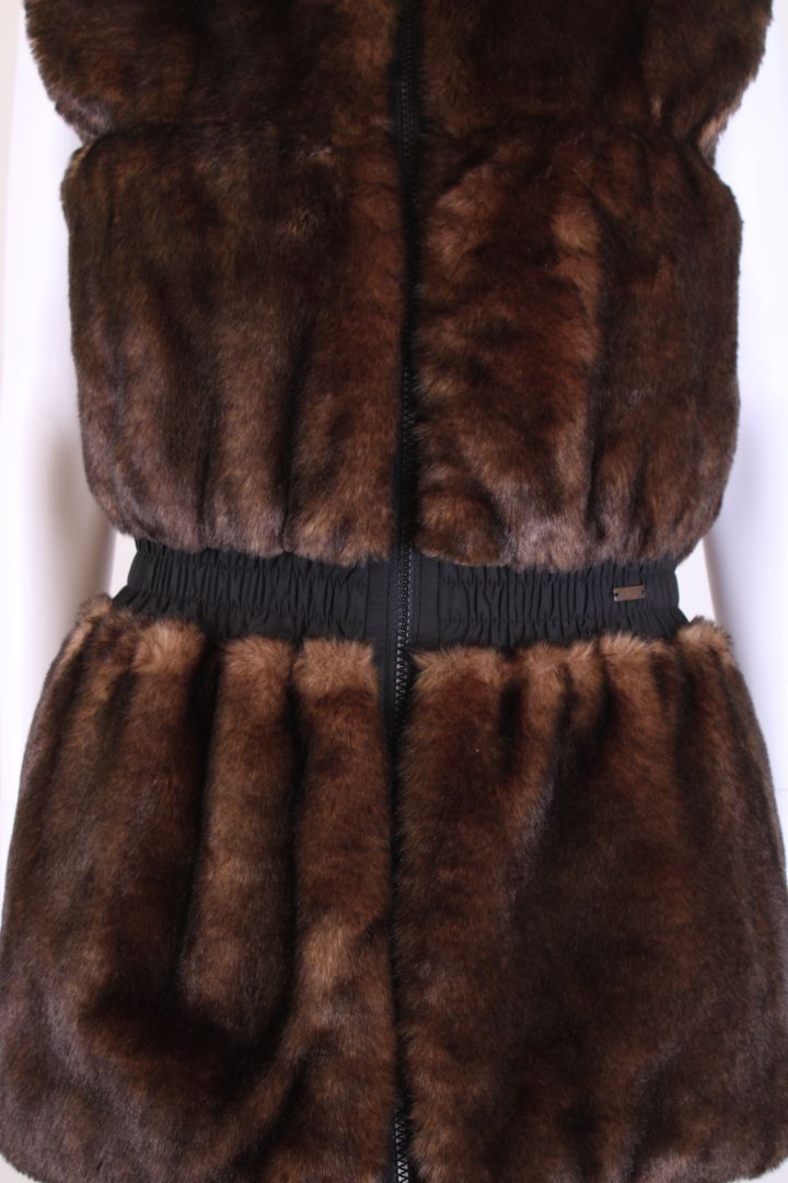 Junior Galtier Faux Fur Reversible Gilet Black/ Brown S - AGE16