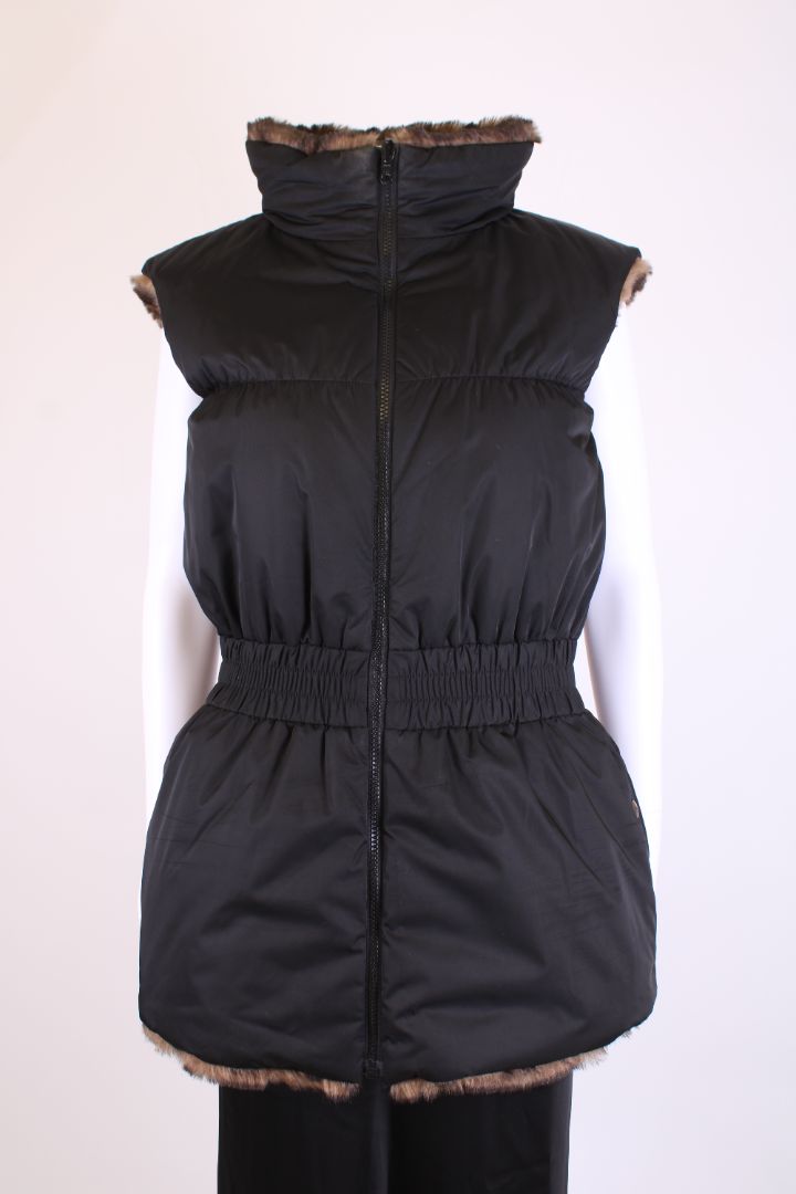 Junior Galtier Faux Fur Reversible Gilet Black/ Brown S - AGE16