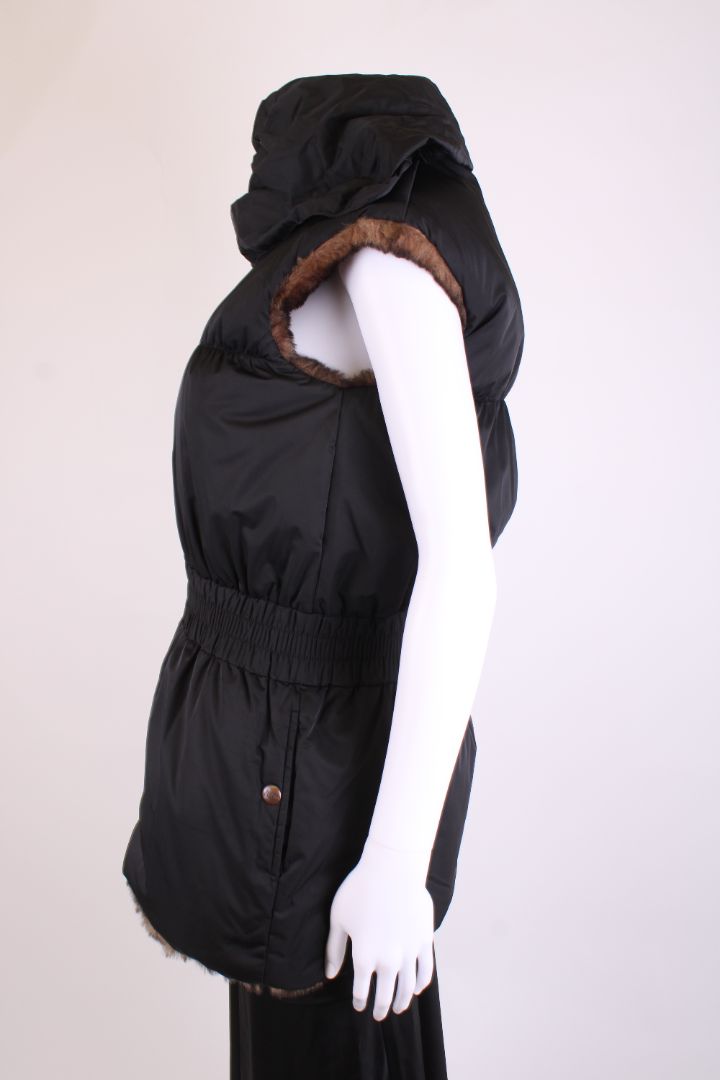 Junior Galtier Faux Fur Reversible Gilet Black/ Brown S - AGE16