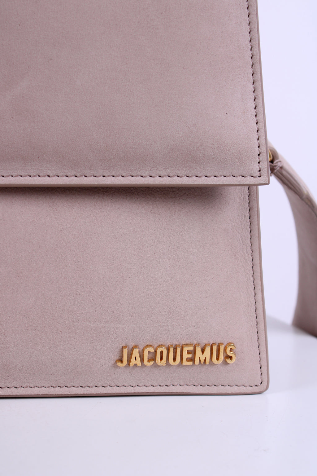 Jacquemus La Grande Bambino Suede Bag Beige