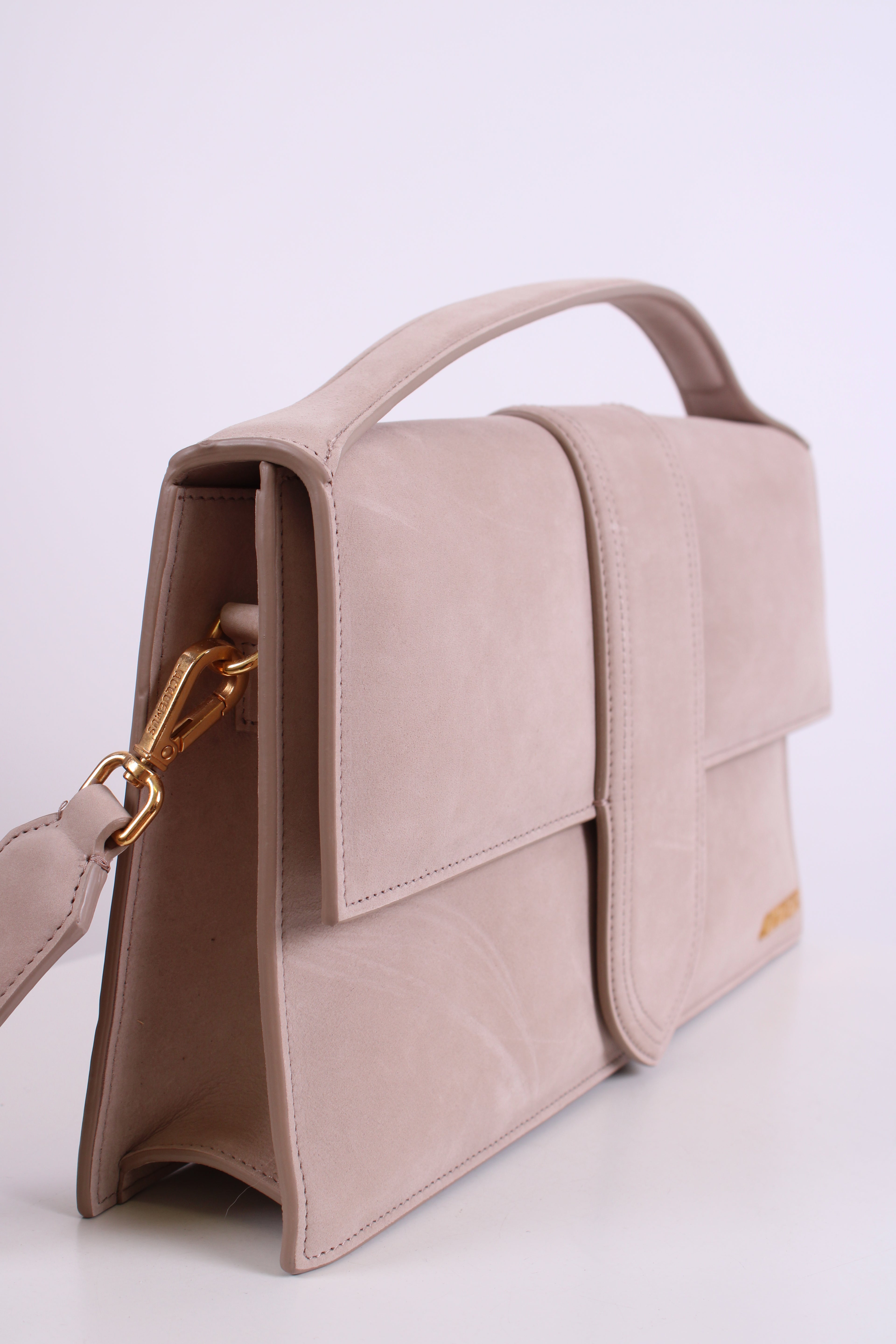 Jacquemus La Grande Bambino Suede Bag Beige