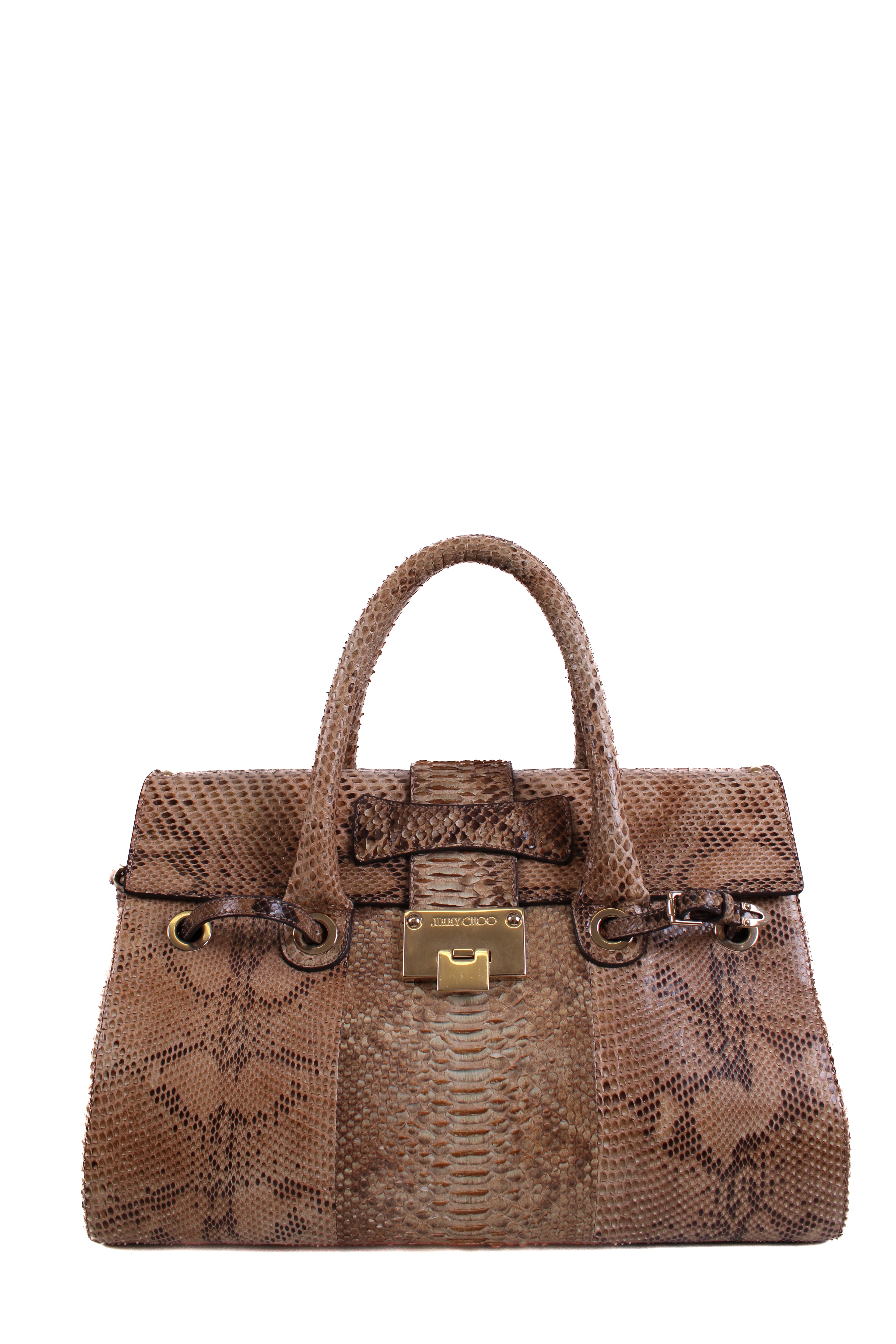 Jimmy Choo Rosalie Python large handbag Beige
