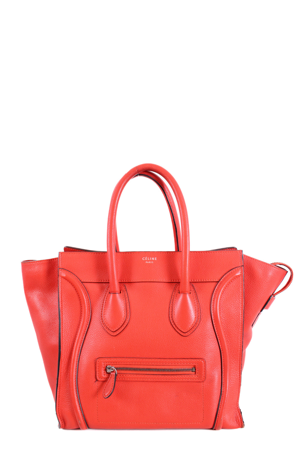 Celine Luggage leather handbag Orange
