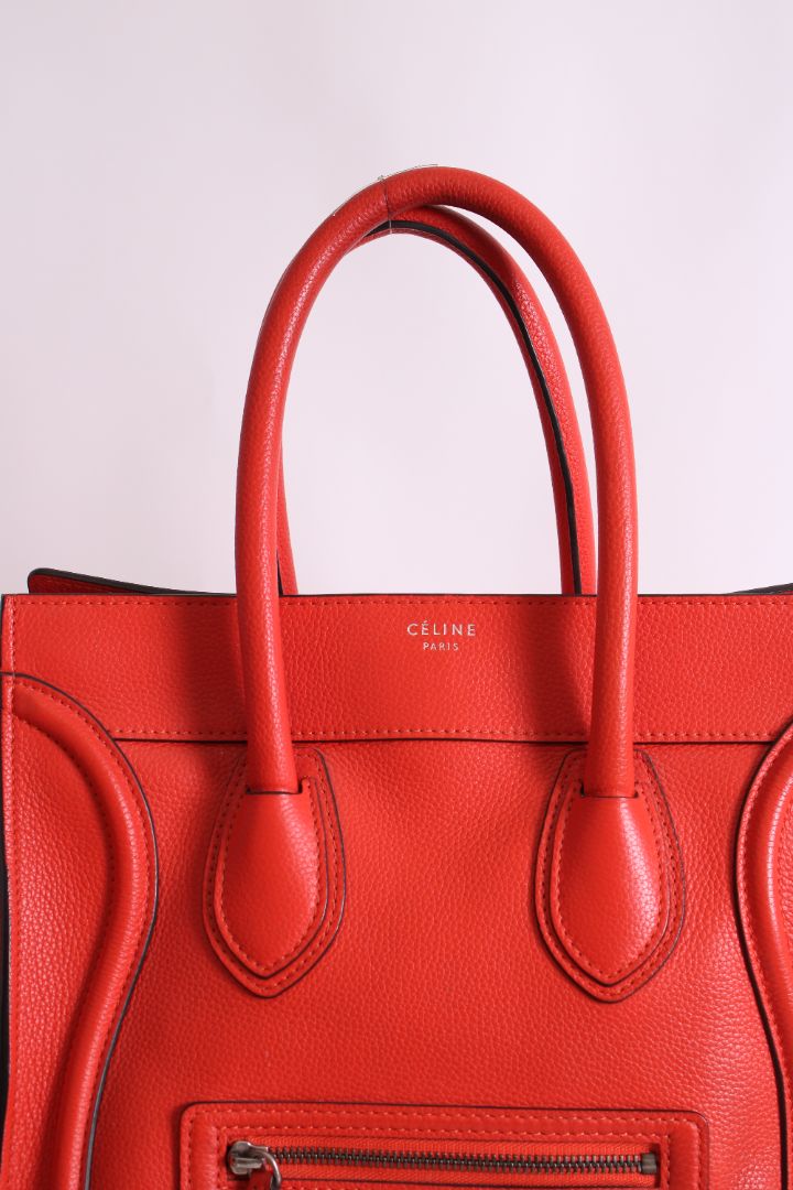 Celine Luggage leather handbag Orange
