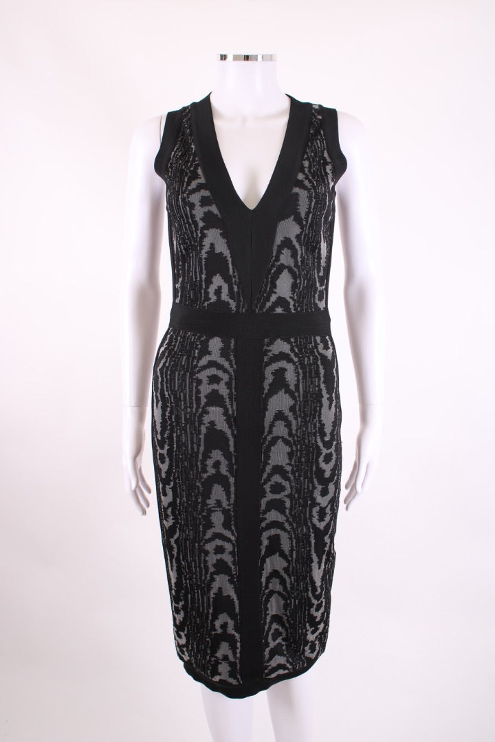 Balmain Bandage Leopard Dress Grey/ Black 10
