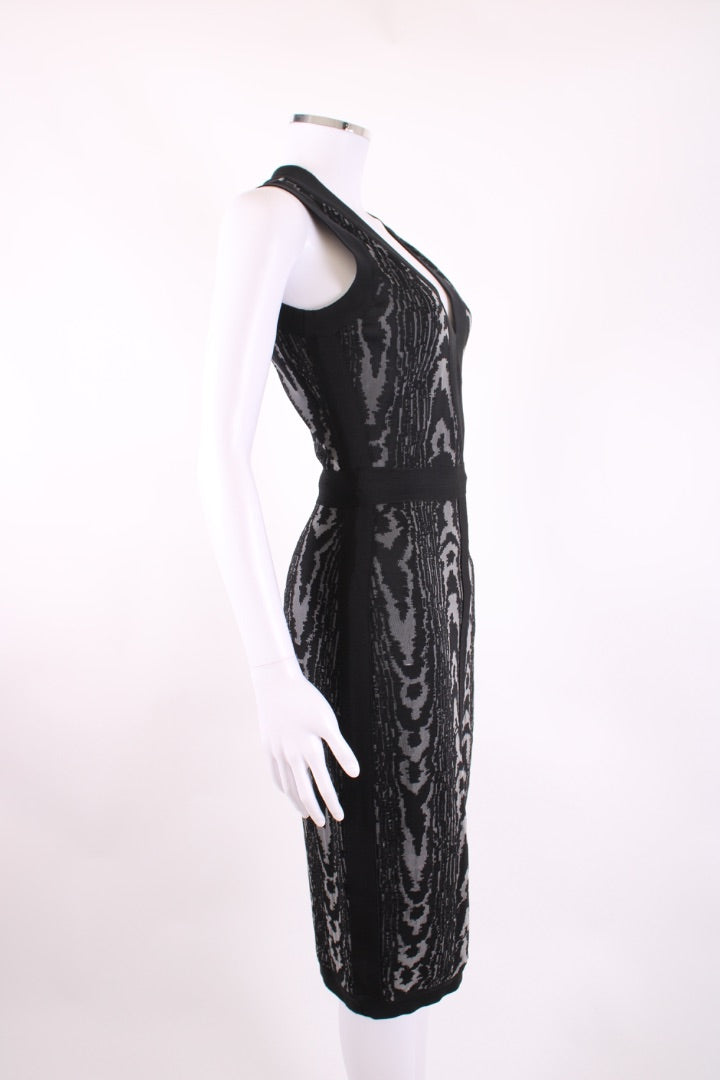 Balmain Bandage Leopard Dress Grey/ Black 10