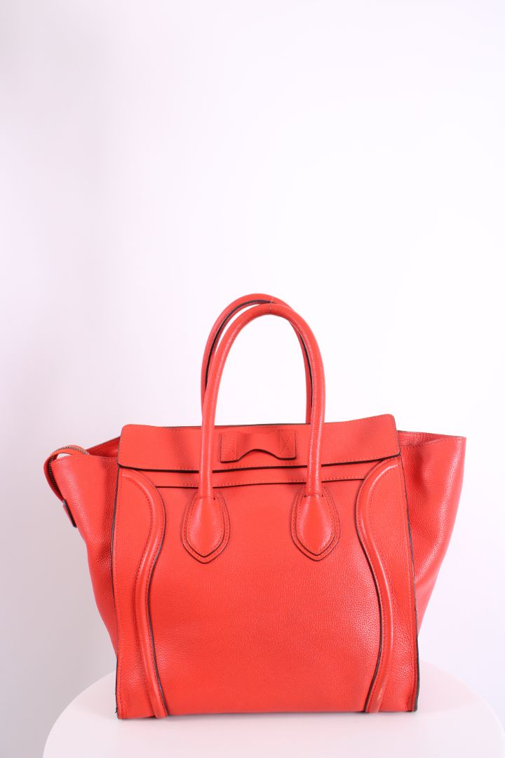 Celine Luggage leather handbag Orange