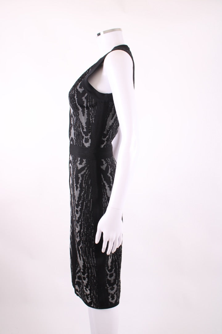 Balmain Bandage Leopard Dress Grey/ Black 10