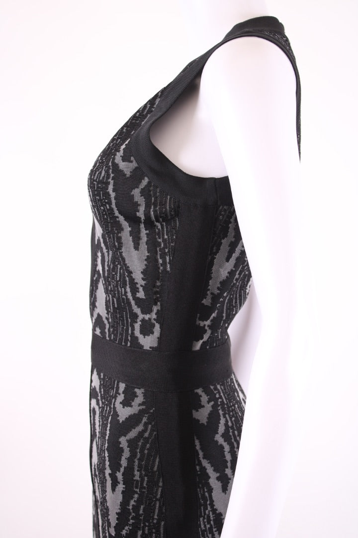 Balmain Bandage Leopard Dress Grey/ Black 10