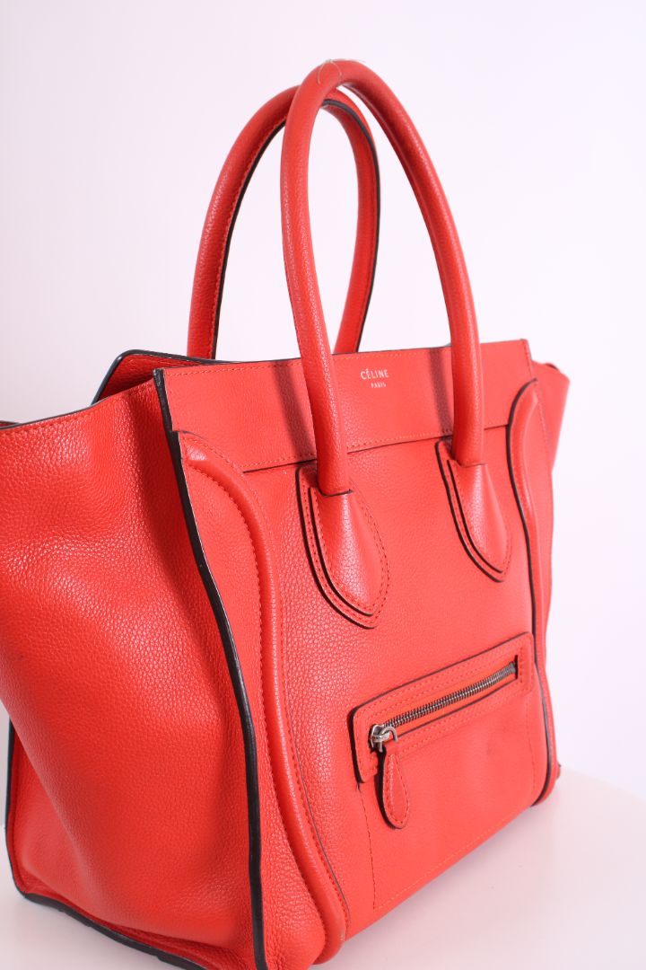 Celine Luggage leather handbag Orange