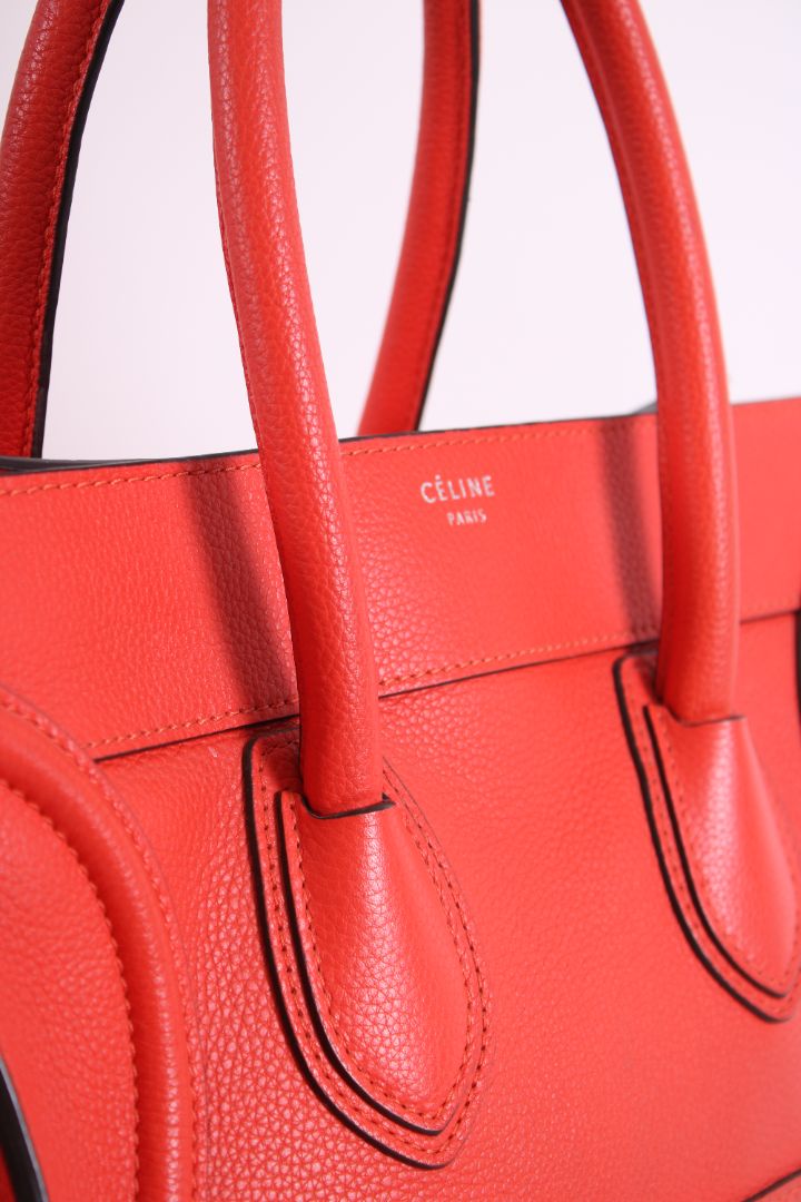 Celine Luggage leather handbag Orange