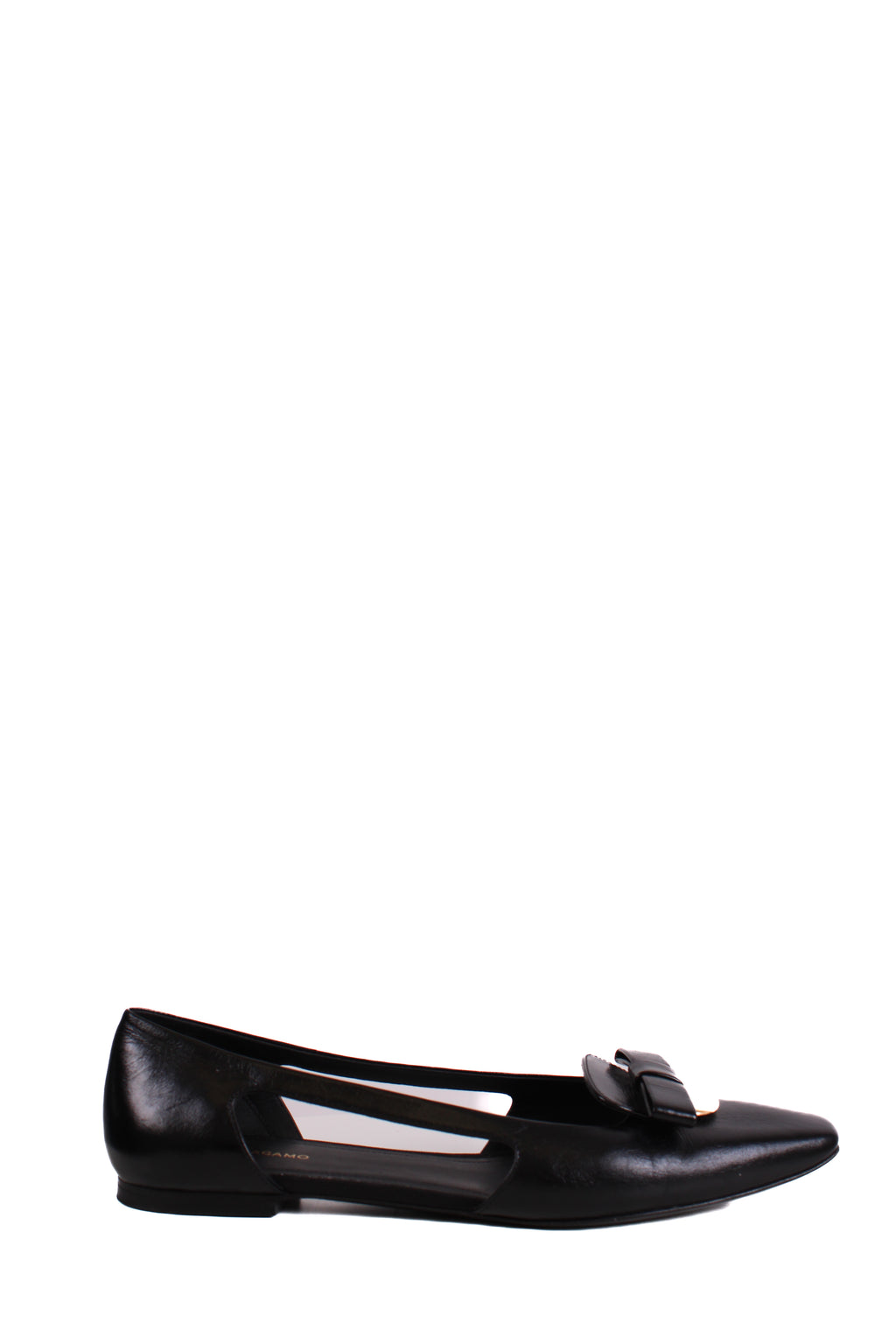 Ferragamo Cut Out Bow Flats Black 4