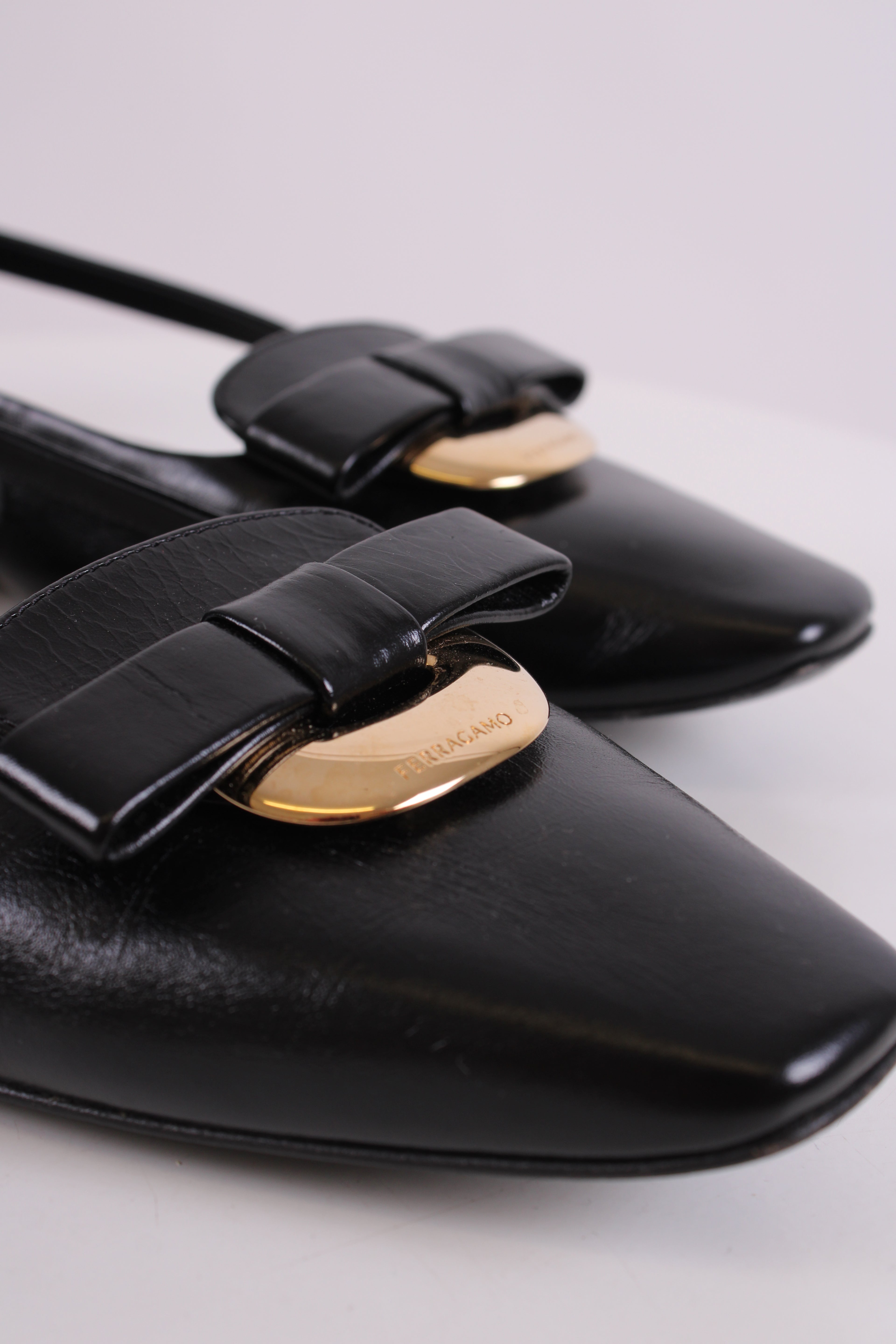 Ferragamo Cut Out Bow Flats Black 4