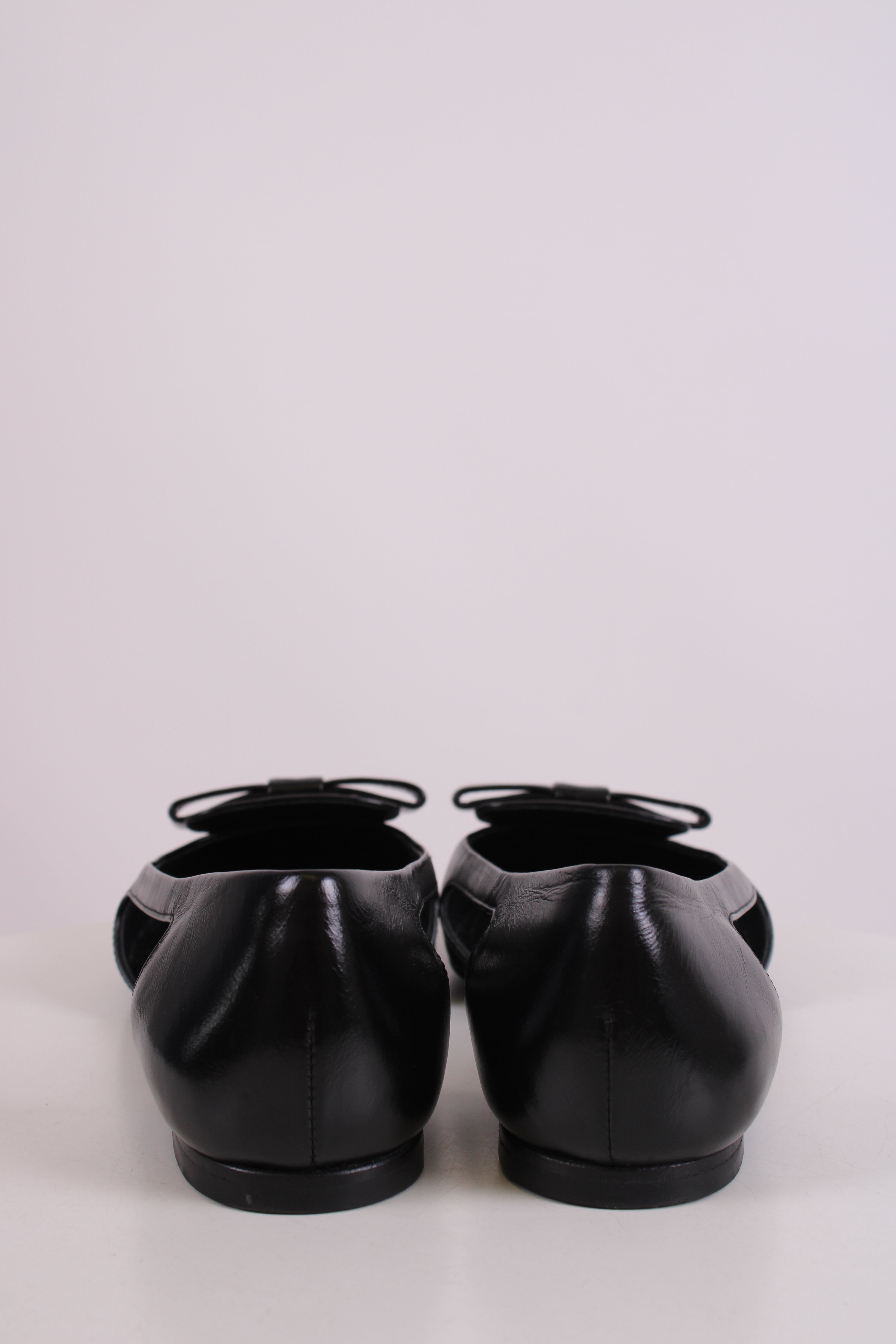 Ferragamo Cut Out Bow Flats Black 4
