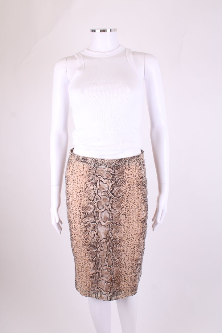 Dolce & Gabbana Snake Print Skirt Beige/ Brown S