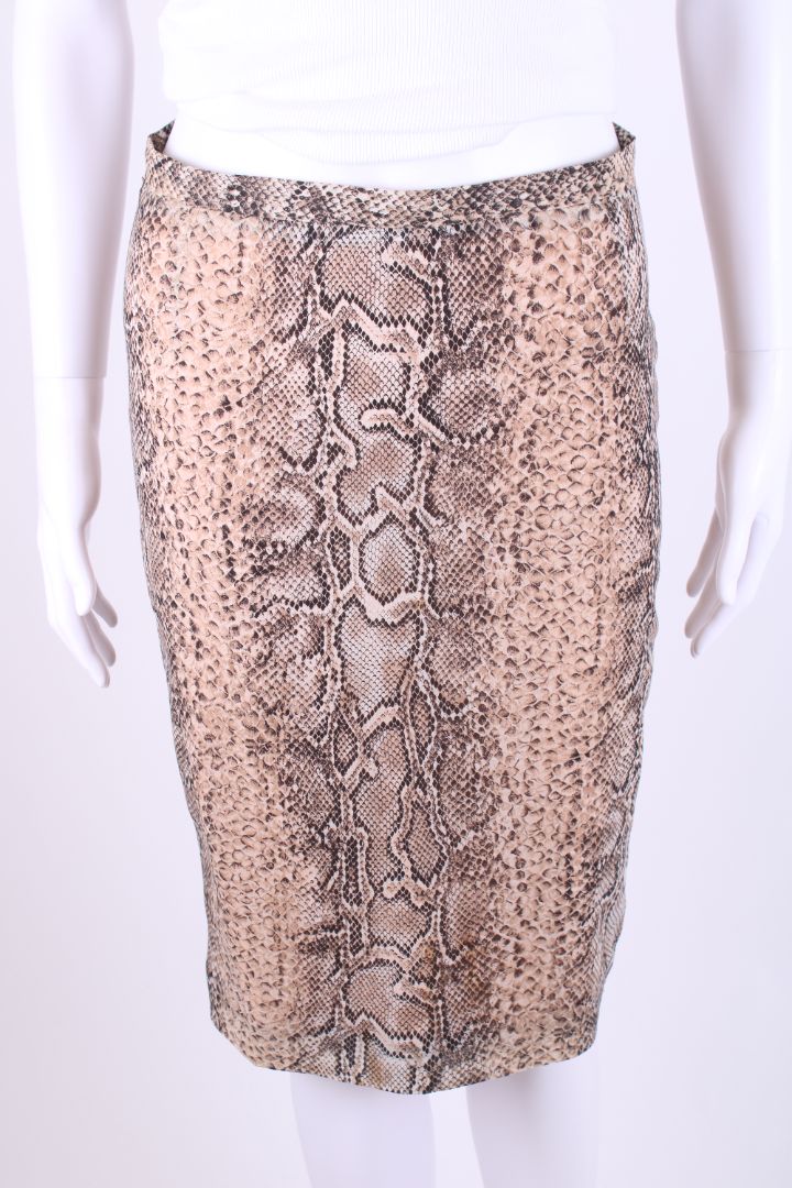 Dolce & Gabbana Snake Print Skirt Beige/ Brown S