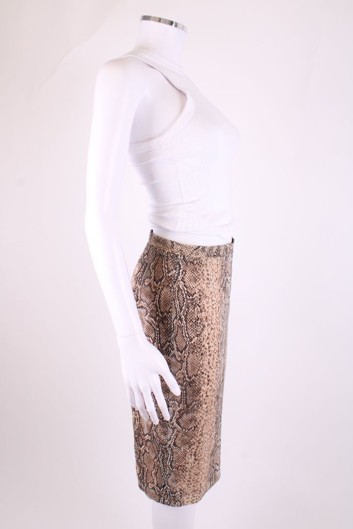 Dolce & Gabbana Snake Print Skirt Beige/ Brown S