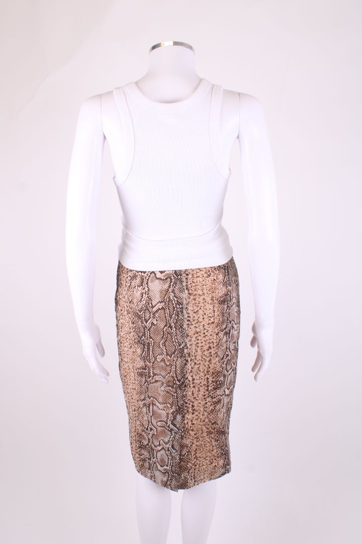 Dolce & Gabbana Snake Print Skirt Beige/ Brown S