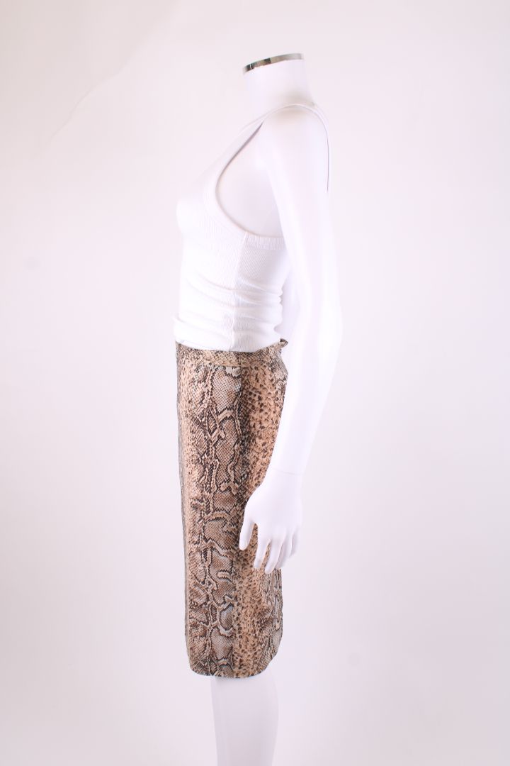 Dolce & Gabbana Snake Print Skirt Beige/ Brown S