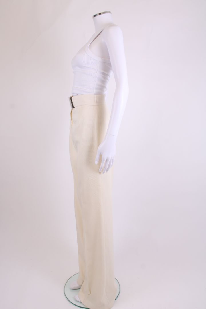 Emporio Armani Belted Trousers Cream 8