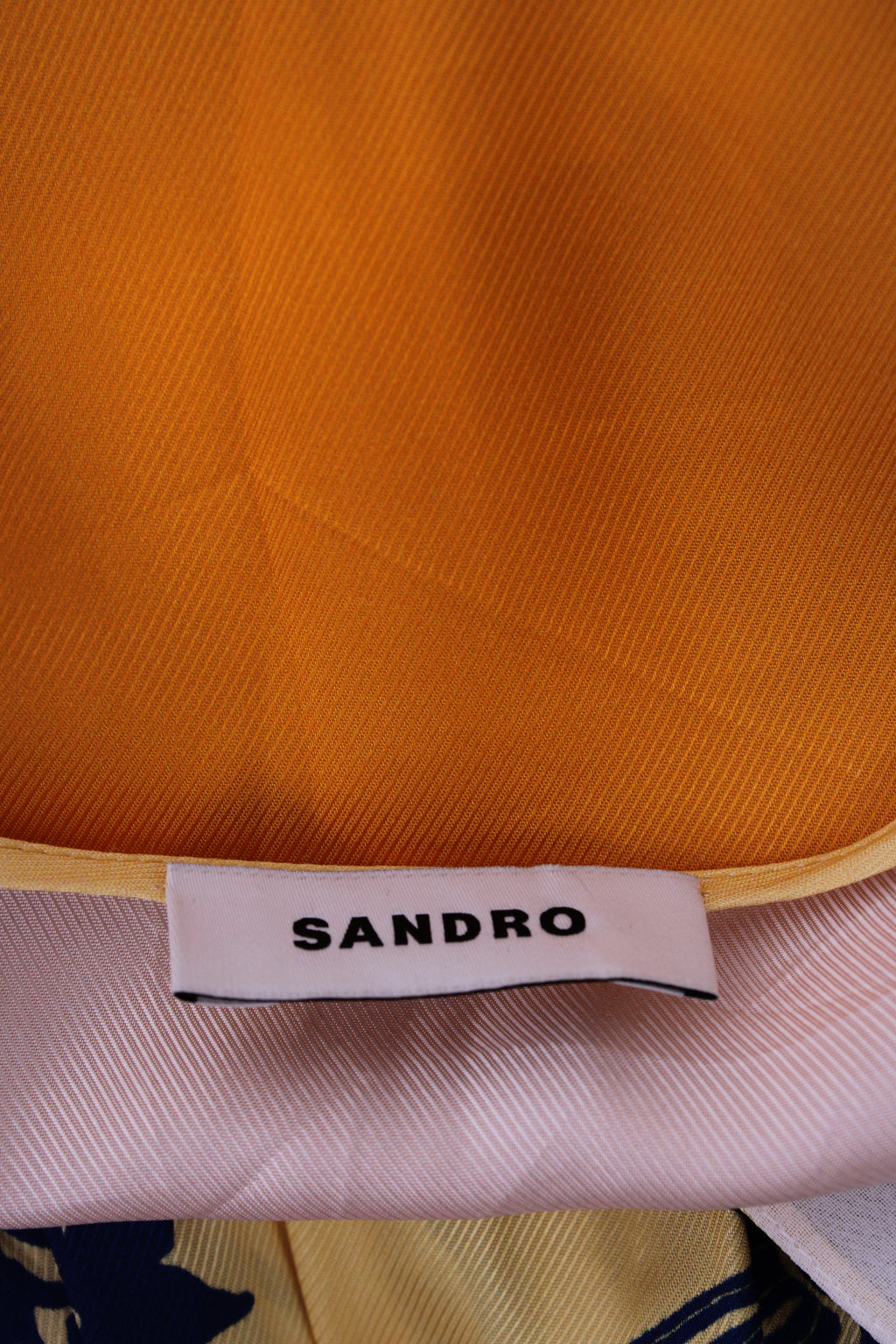 Sandro L/S Floral Cut Out Dress Yellow/ Navy 6