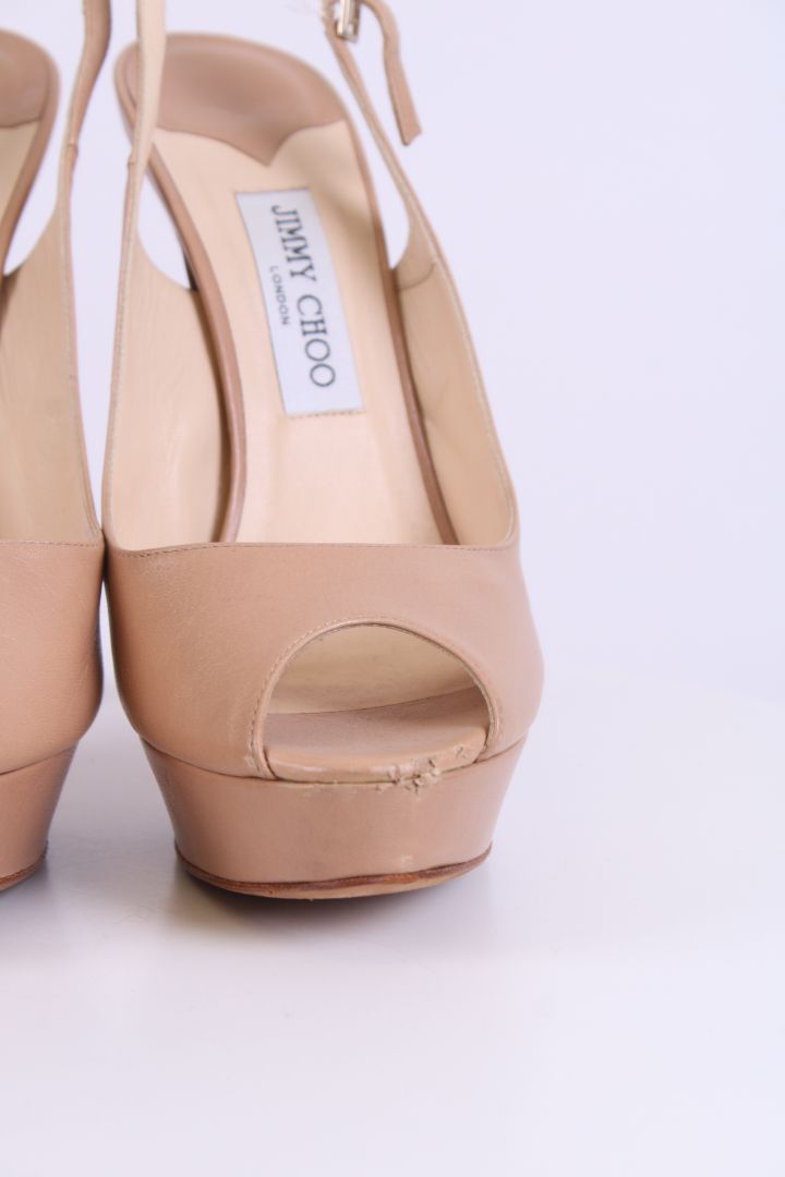 Jimmy Choo Slingback Heels Beige 41