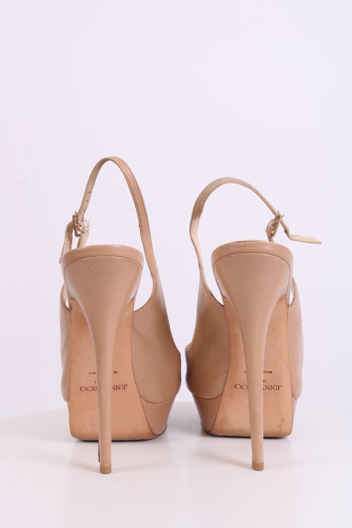 Jimmy Choo Slingback Heels Beige 41