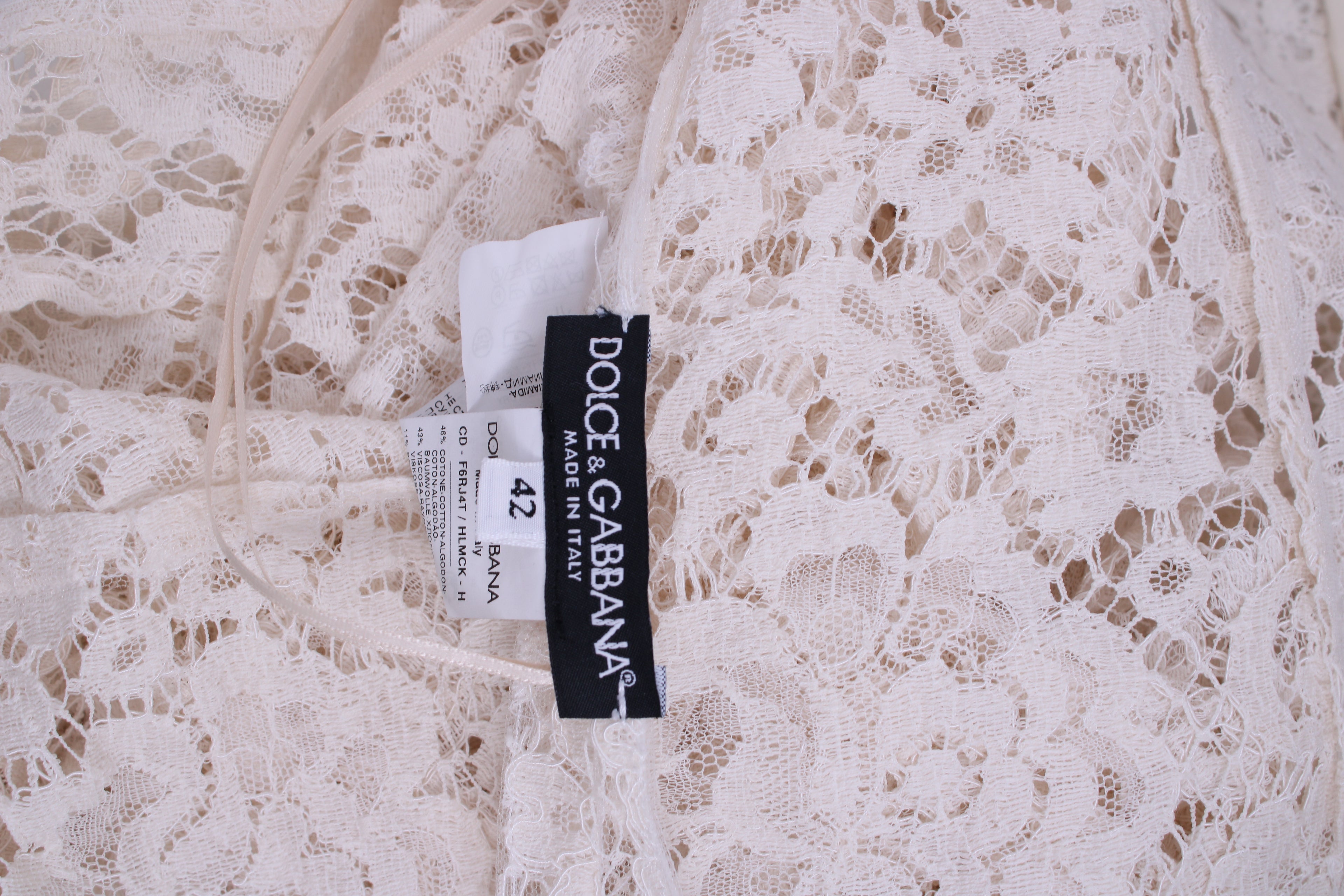Dolce & Gabbana S/S Lace Dress Cream S
