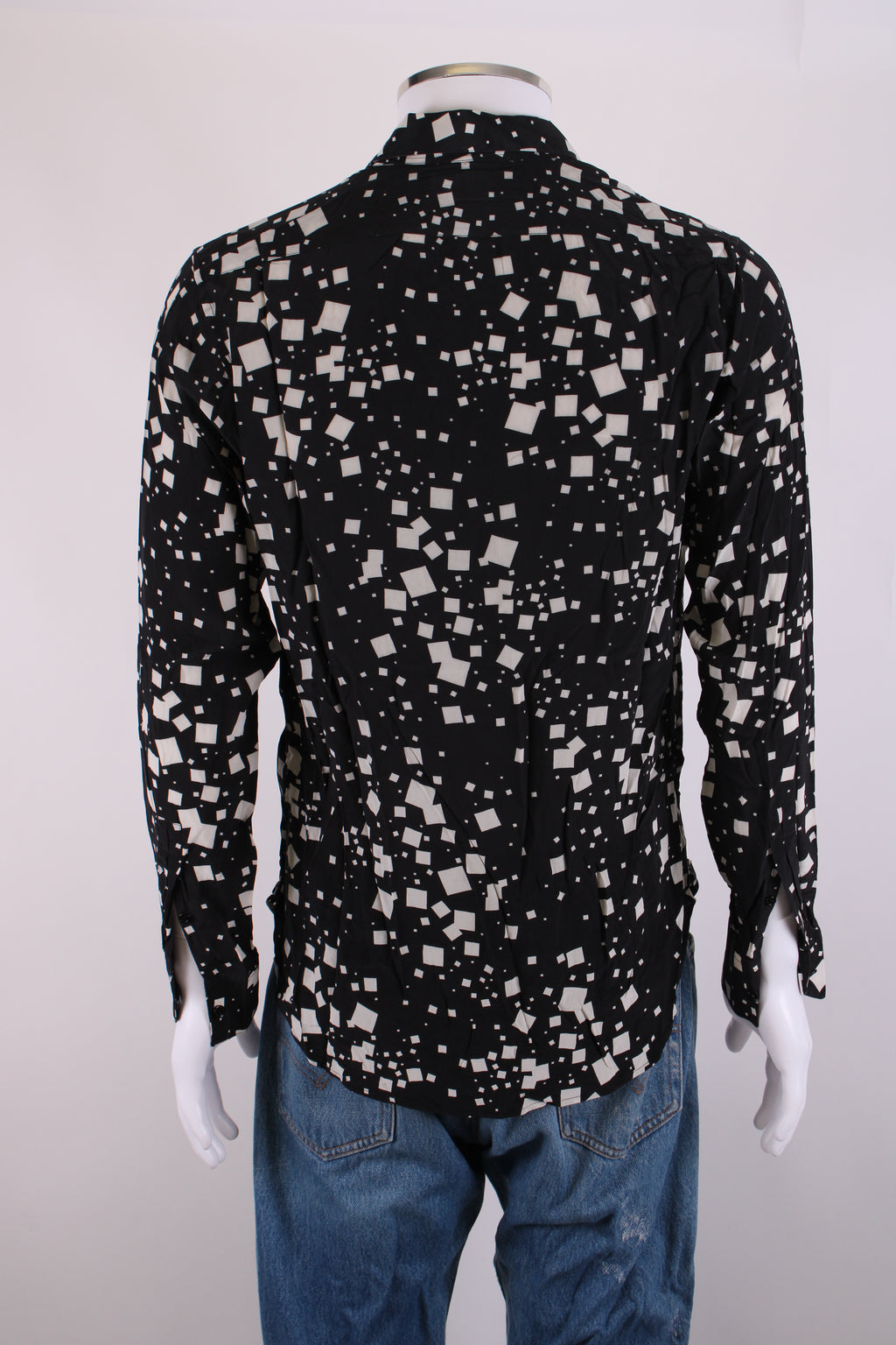 Saint Laurent L/S Square Print Shirt Black/ White M