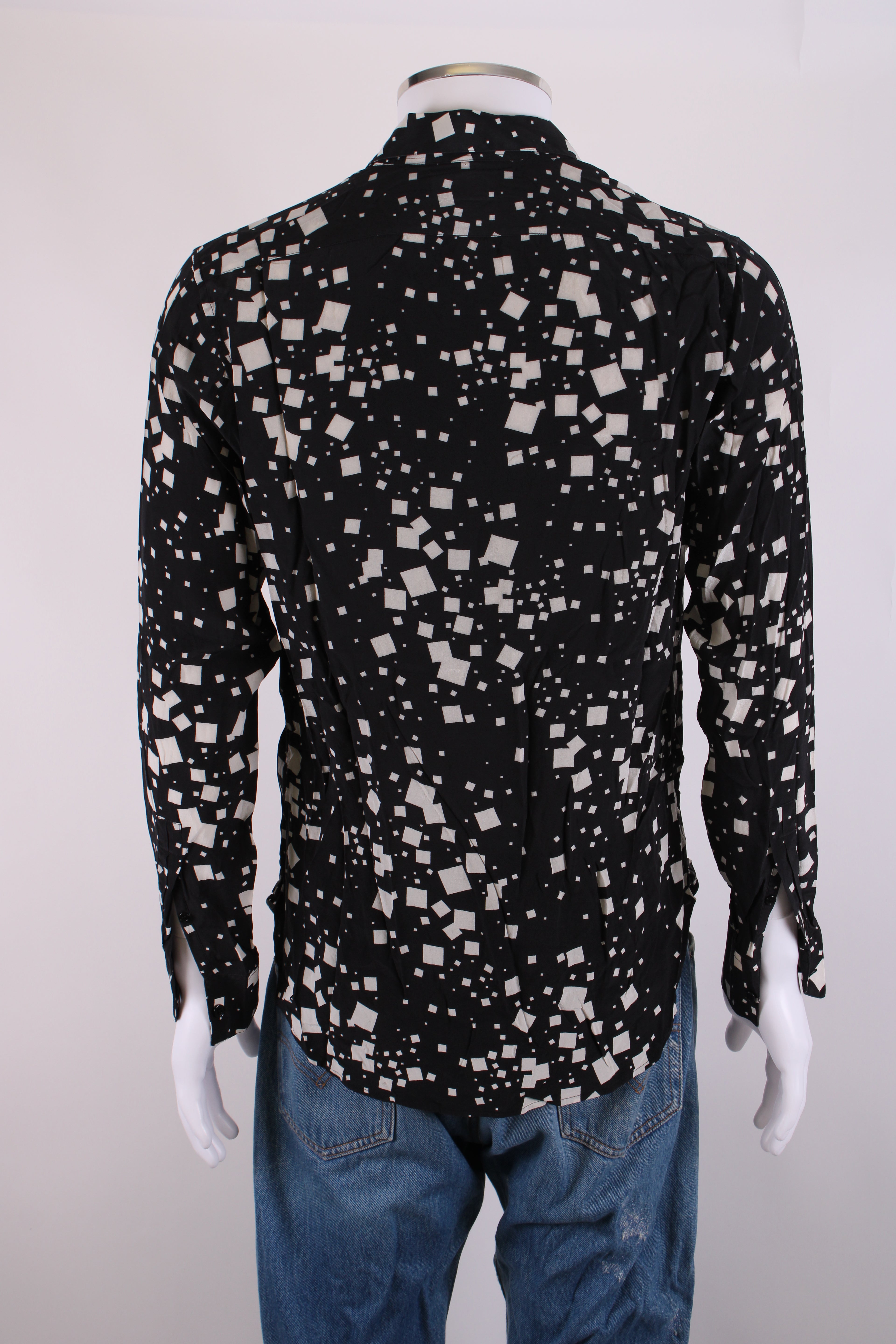 Saint Laurent L/S Square Print Shirt Black/ White M
